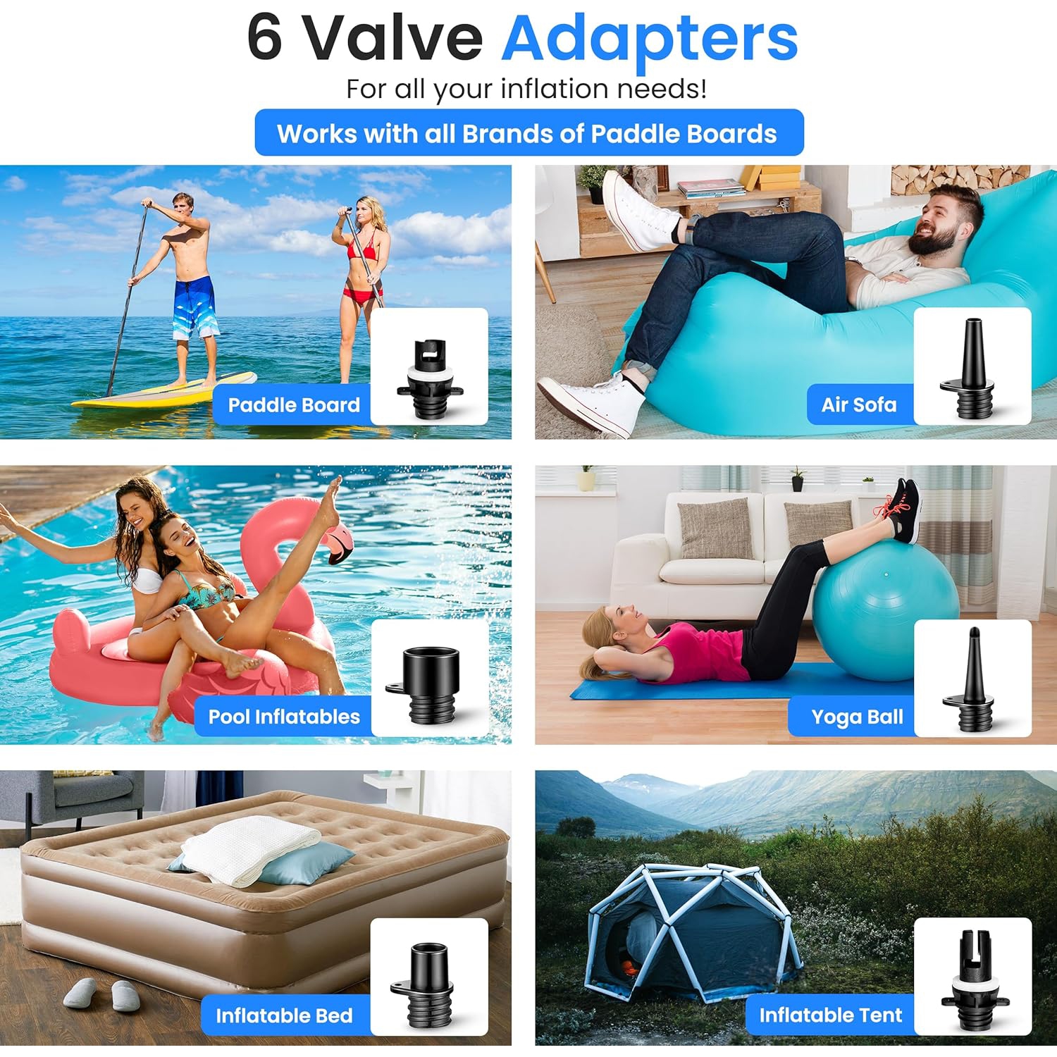 SereneLife Inflatable Paddle Board Pump Compressor - 20PSI High Pressure SUP Inflator - 12V DC Car Connector - Electric Air Pump for Paddle Boards,