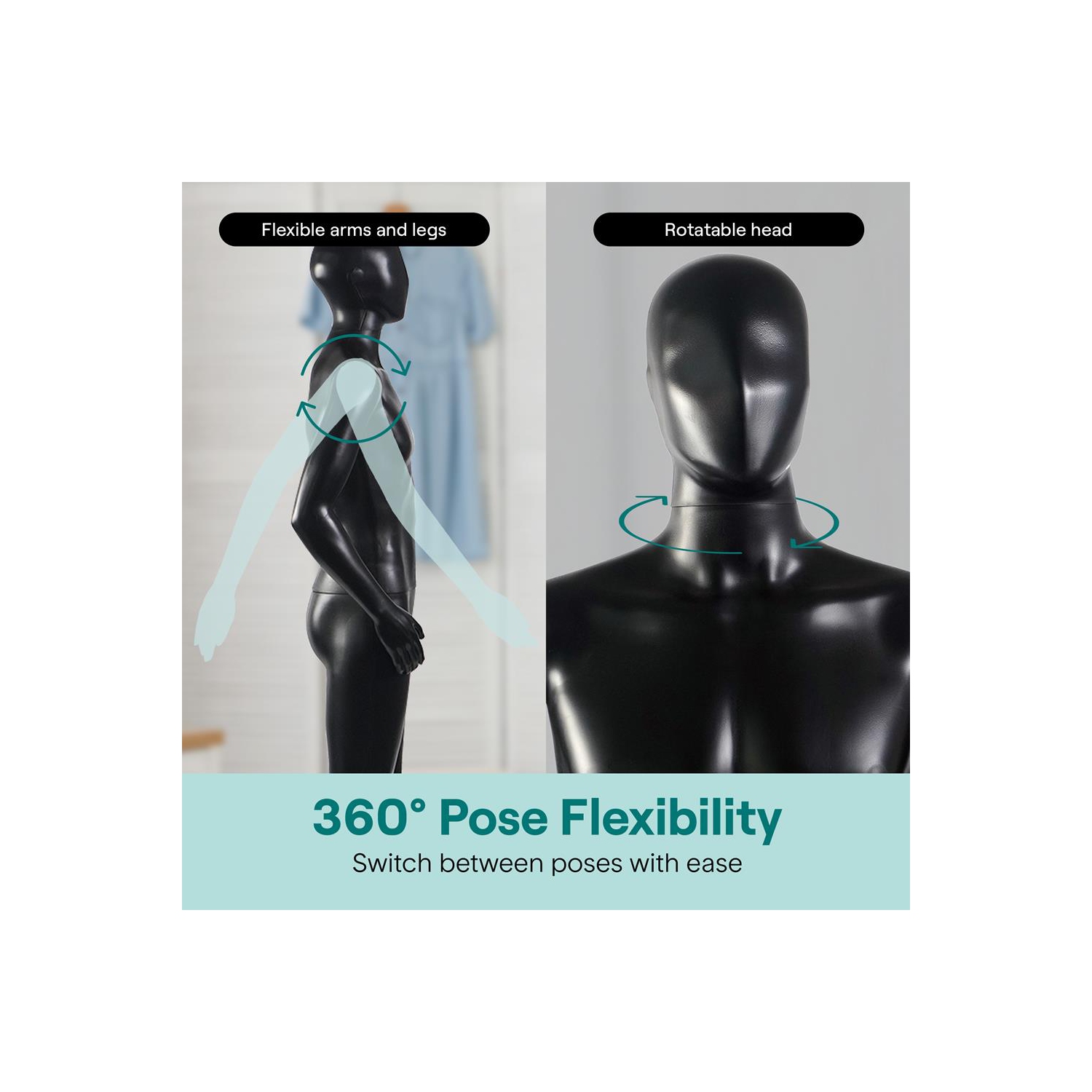 SereneLife Adjustable Male Mannequin Full Body Body-73 Detachable Man Dress Form Whole Figure Poseable Life Size Dummy Torso-for Retail Clothing