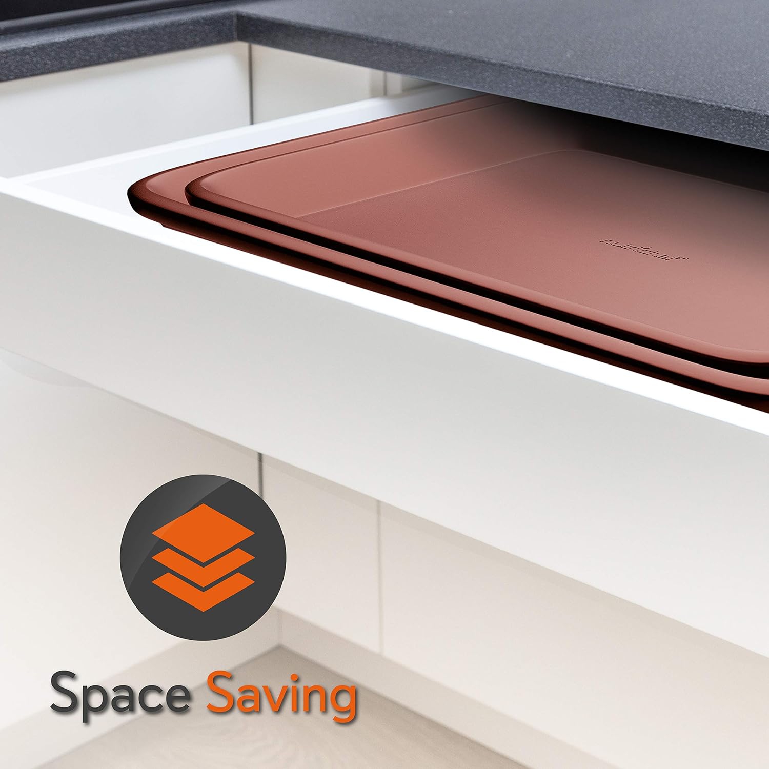 NutriChef 2-Piece Nonstick Cookie Sheet Baking Pans Set - Large & Medium Carbon Steel Oven Baking Trays – Stackable & Easy to Clean – Rose Gold,