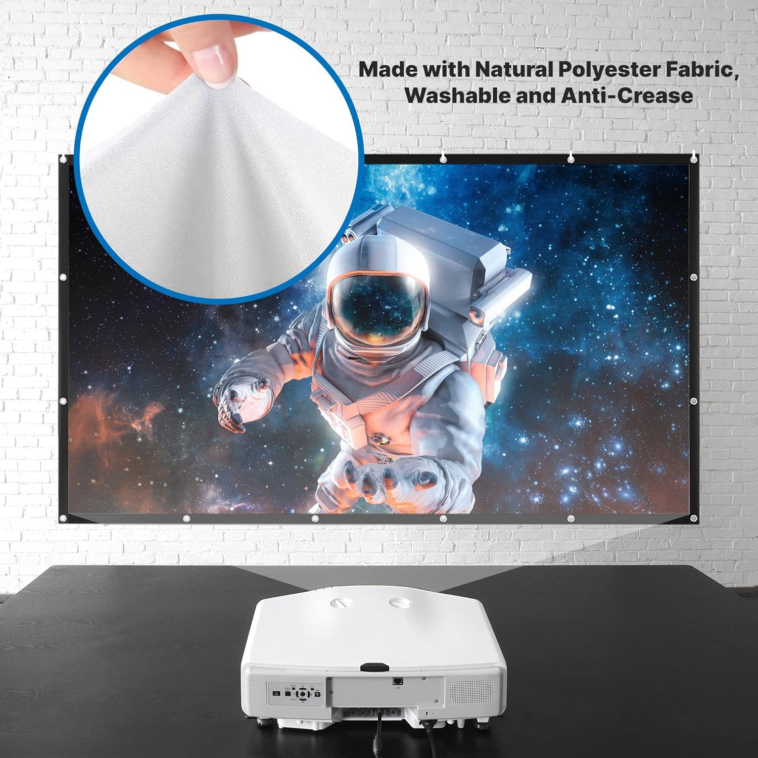 Écran de projection pliable portatif de Pyle, 120 po, HD 16:9, 4K, léger, intérieur, extérieur, écran de projection vidéo anti-pli, pour cinéma