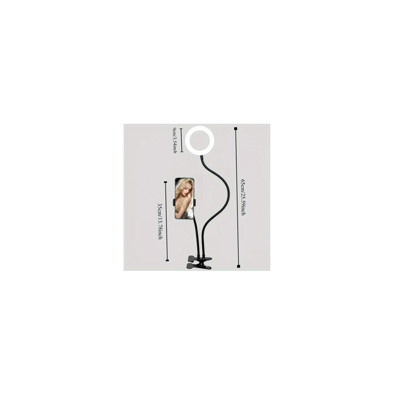 Support pour téléphone anneau lumineux pour égoportraits de 3,5 po avec support pour téléphone 3 modes d'éclairage