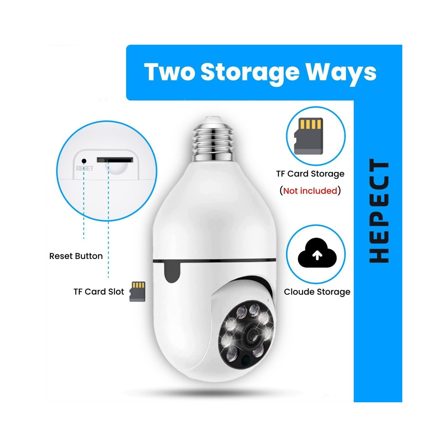 Ampoule sans fil Wi-Fi 1080P caméras de surveillance extérieures sans fil, prises d'éclairage intérieures 360 degrés caméras de sécurité pour la