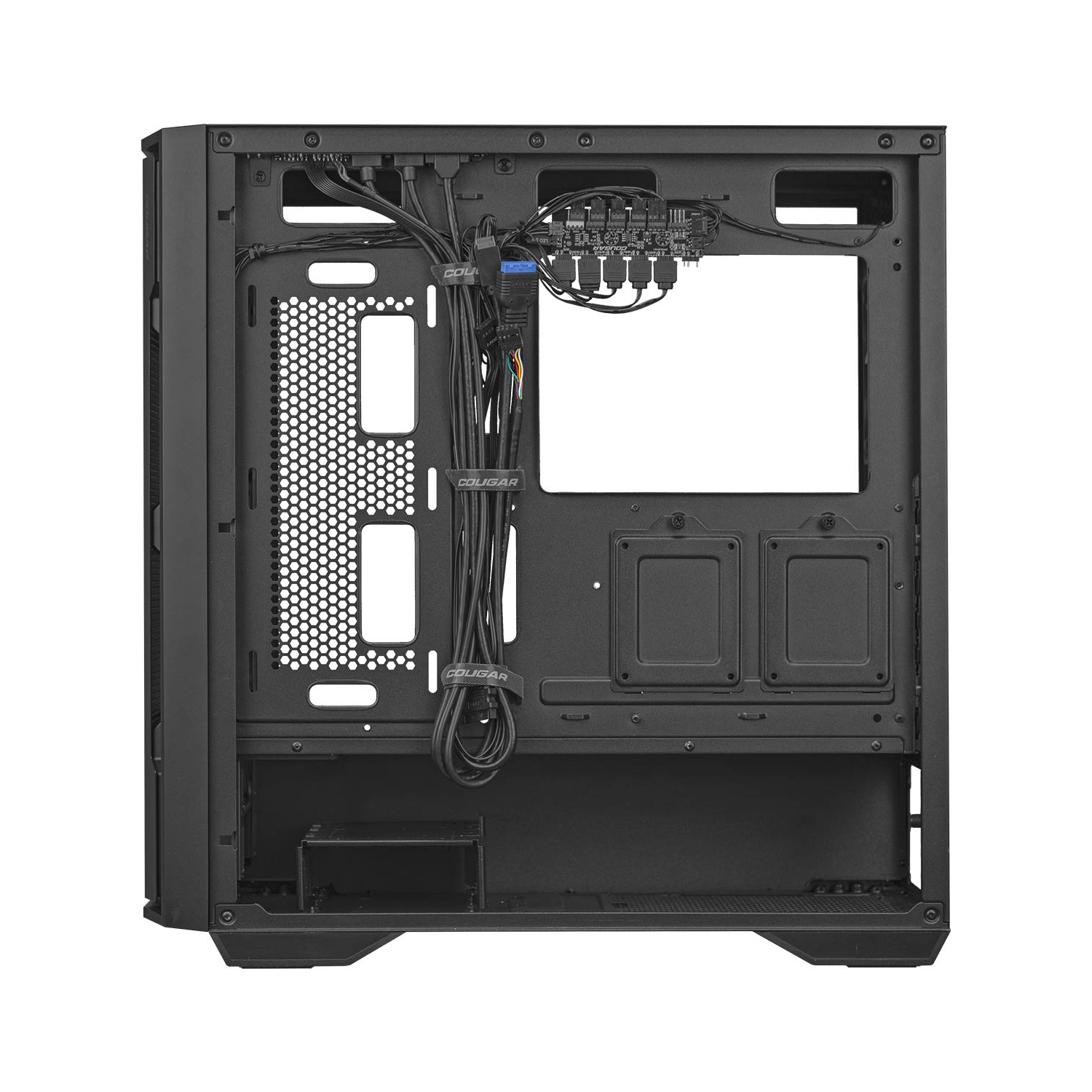 Cougar UNIFACE RGB Mid Tower ATX Computer Case, Tempered Glass Side Panel, 4 x 120mm ARGB Fans Pre-Installed, Black