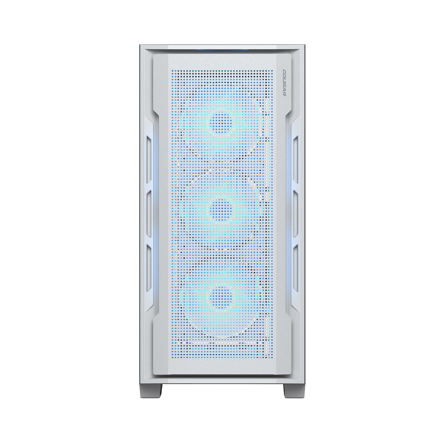 Cougar UNIFACE RGB Mid Tower ATX Computer Case, Tempered Glass Side Panel, 4 x 120mm ARGB Fans Pre-Installed, White