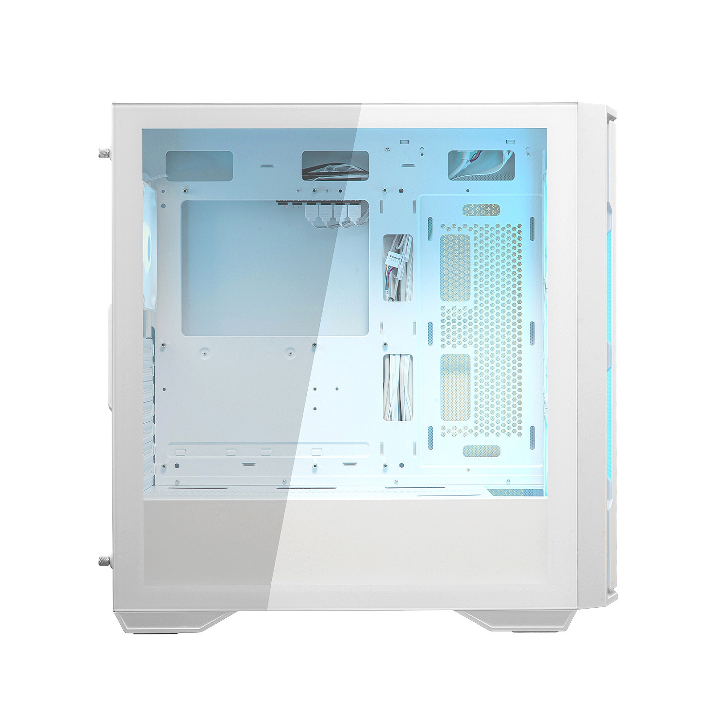 Cougar UNIFACE RGB Mid Tower ATX Computer Case, Tempered Glass Side Panel, 4 x 120mm ARGB Fans Pre-Installed, White