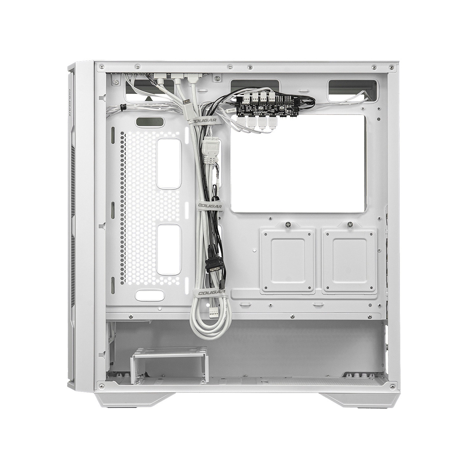 Cougar UNIFACE RGB Mid Tower ATX Computer Case, Tempered Glass Side Panel, 4 x 120mm ARGB Fans Pre-Installed, White