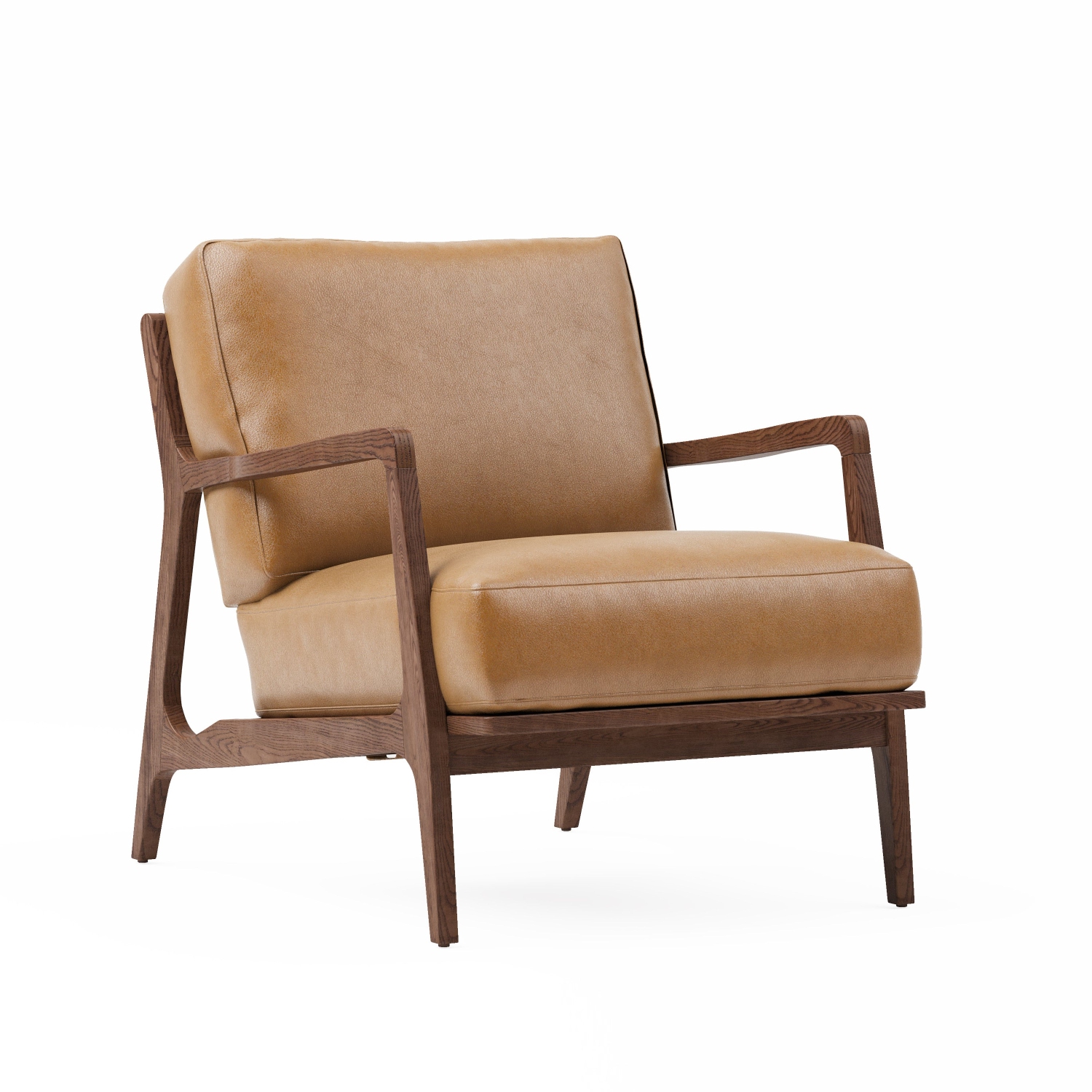 Valencia Ella – Fauteuil d’appoint en cuir de surface, couleur cognac