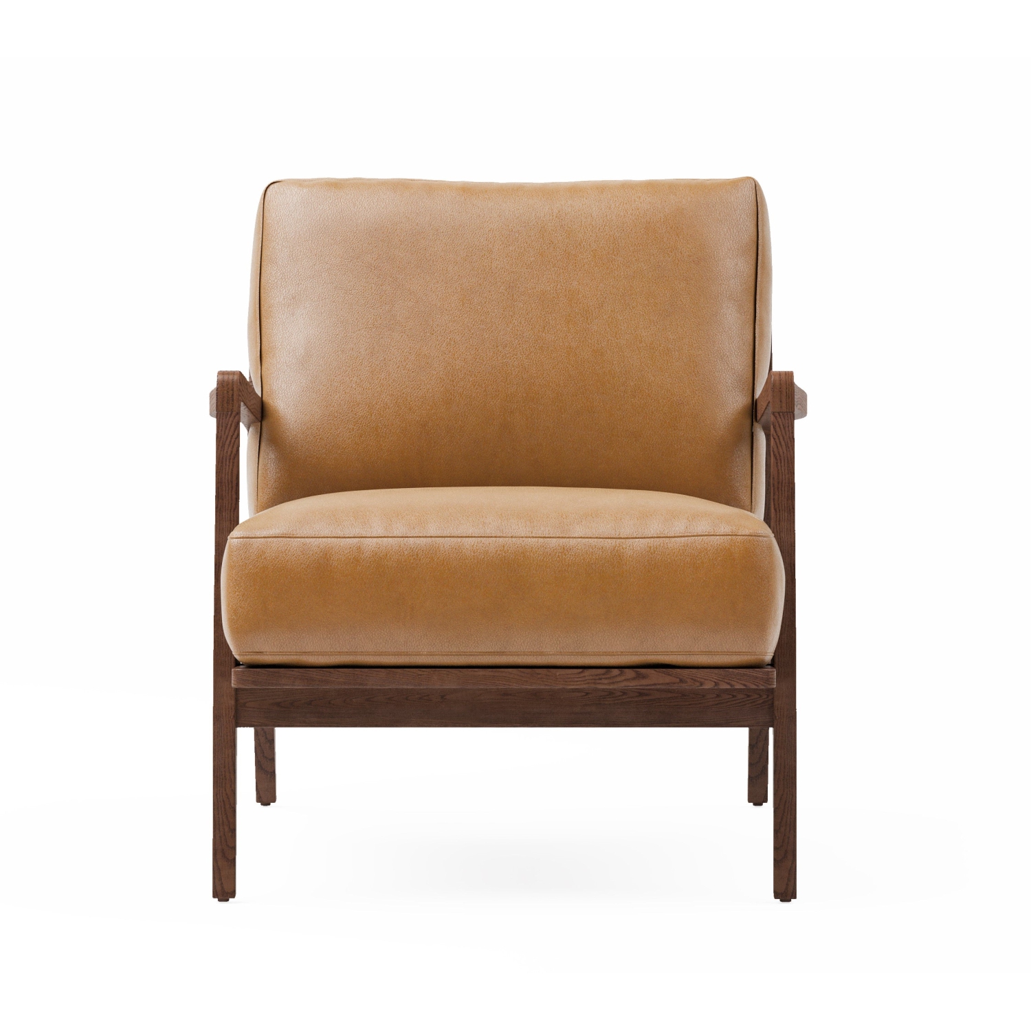 Valencia Ella – Fauteuil d’appoint en cuir de surface, couleur cognac
