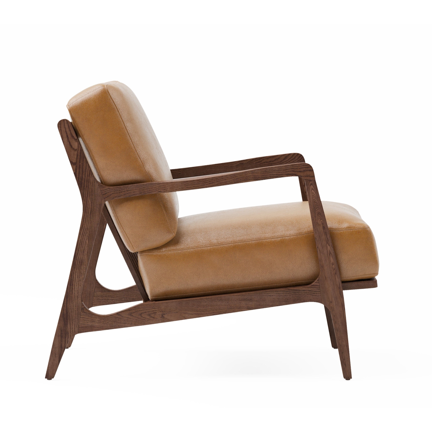 Valencia Ella – Fauteuil d’appoint en cuir de surface, couleur cognac