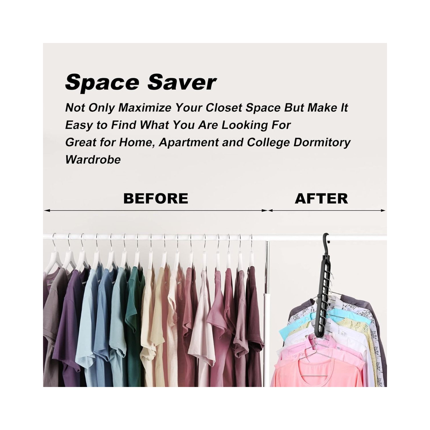 Range-placard et rangement, cintres pour organisateur de placard, cintres Magic Space Saving avec 9 trous pour rangement de placard, rangement de
