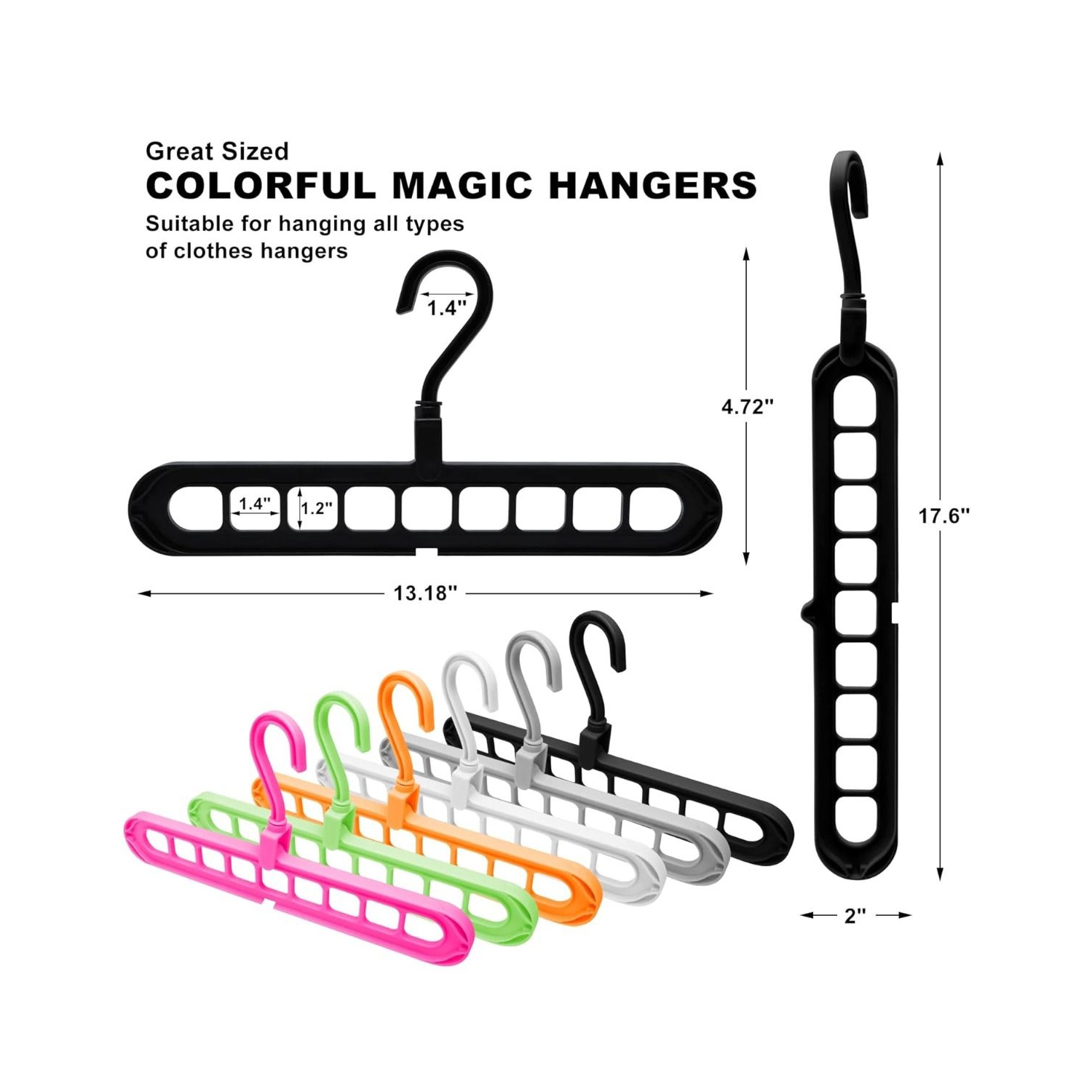 Range-placard et rangement, cintres pour organisateur de placard, cintres Magic Space Saving avec 9 trous pour rangement de placard, rangement de