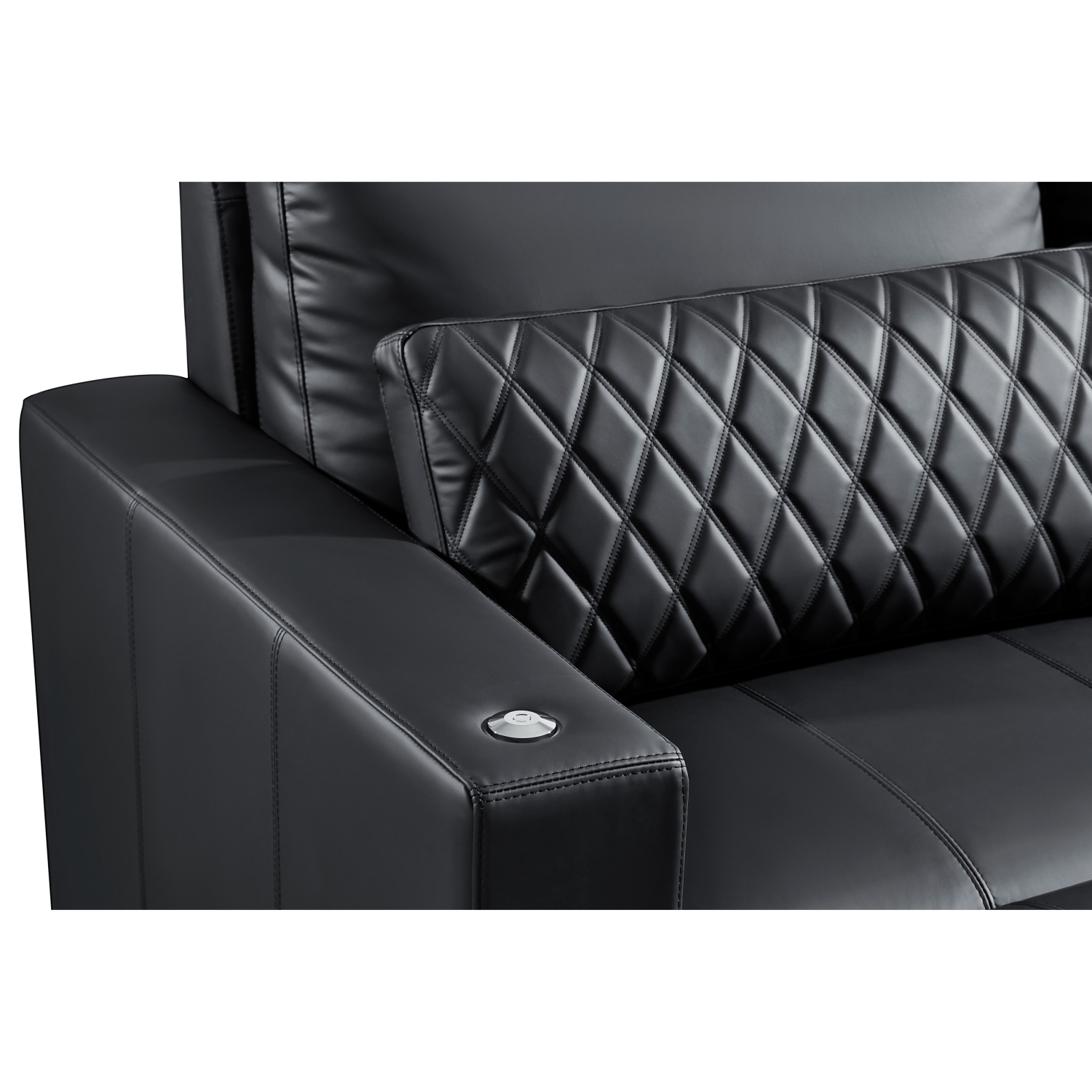 Valencia – sofa modulaire Pisa Ultimate Nappa 20000 en cuir, causeuse, noir
