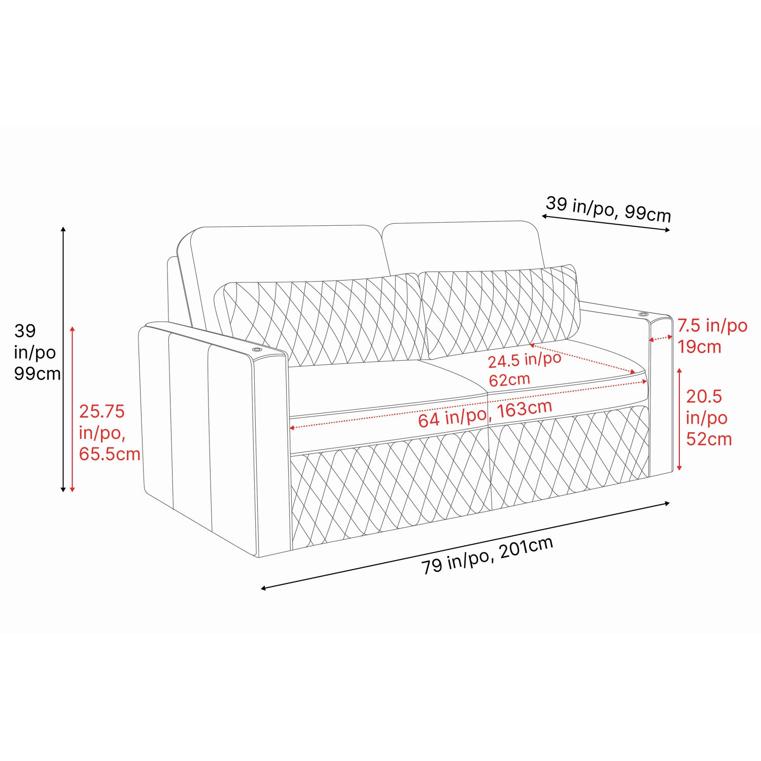 Valencia – sofa modulaire Pisa Ultimate Nappa 20000 en cuir, causeuse, noir
