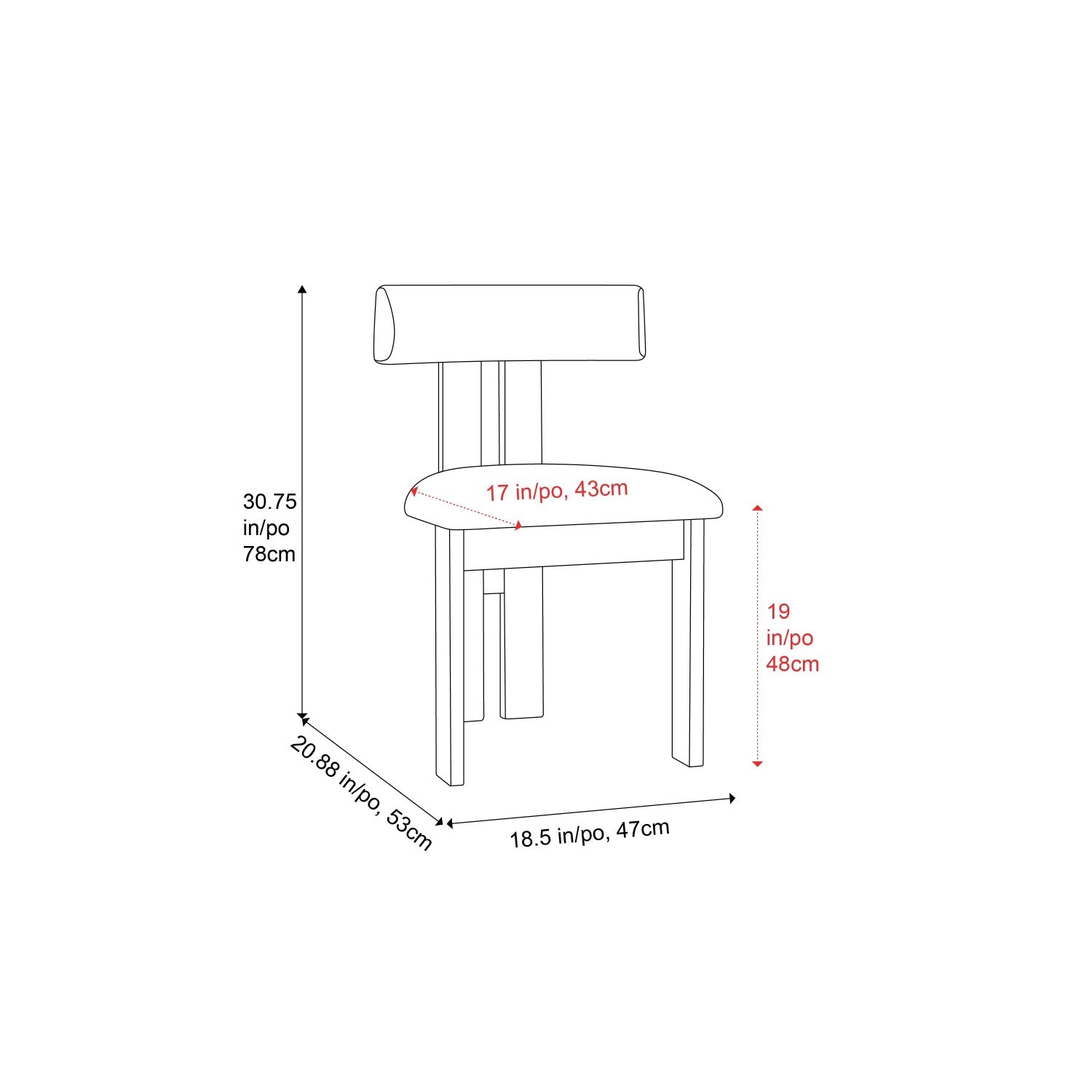 Valencia – Chaise de salle à manger en velours imitation mohair Carlo, vert olive