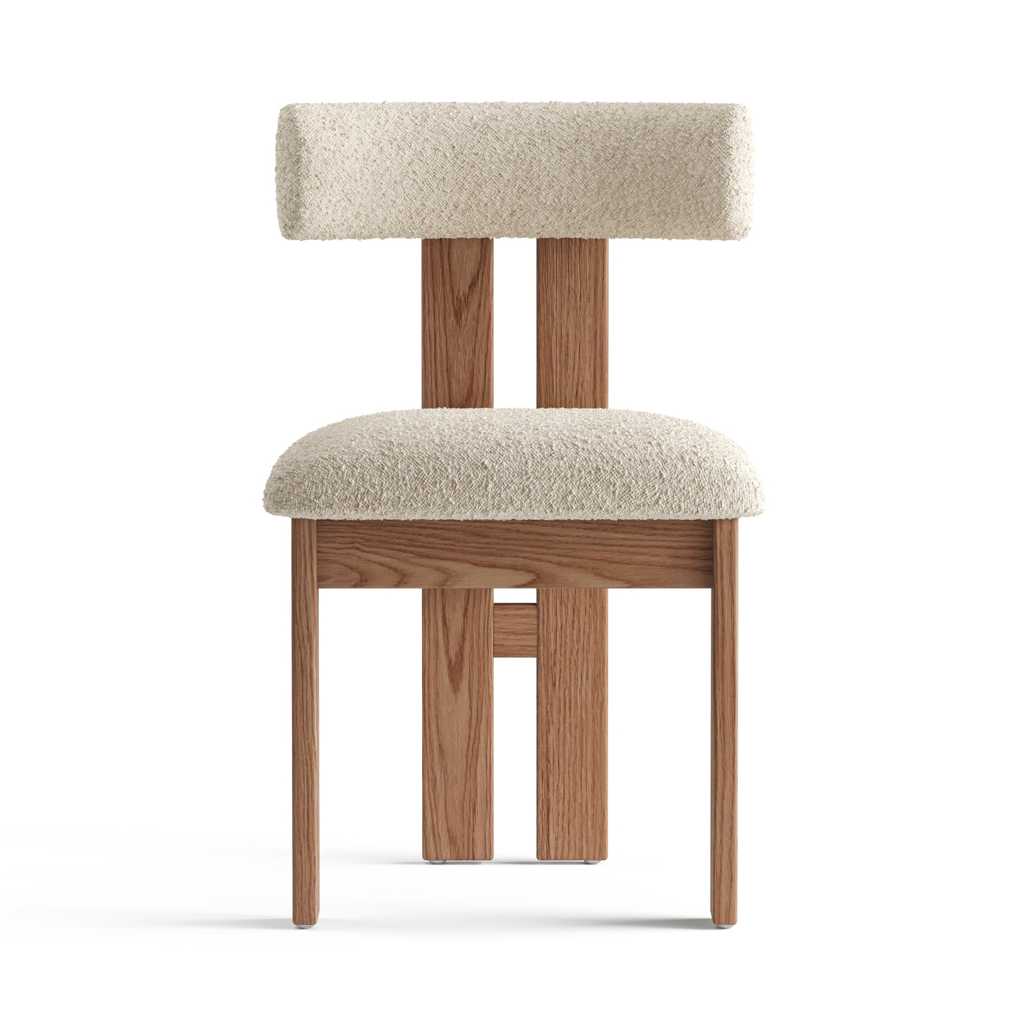 Valencia – Chaise de salle à manger en tissu bouclé Carlo, beige