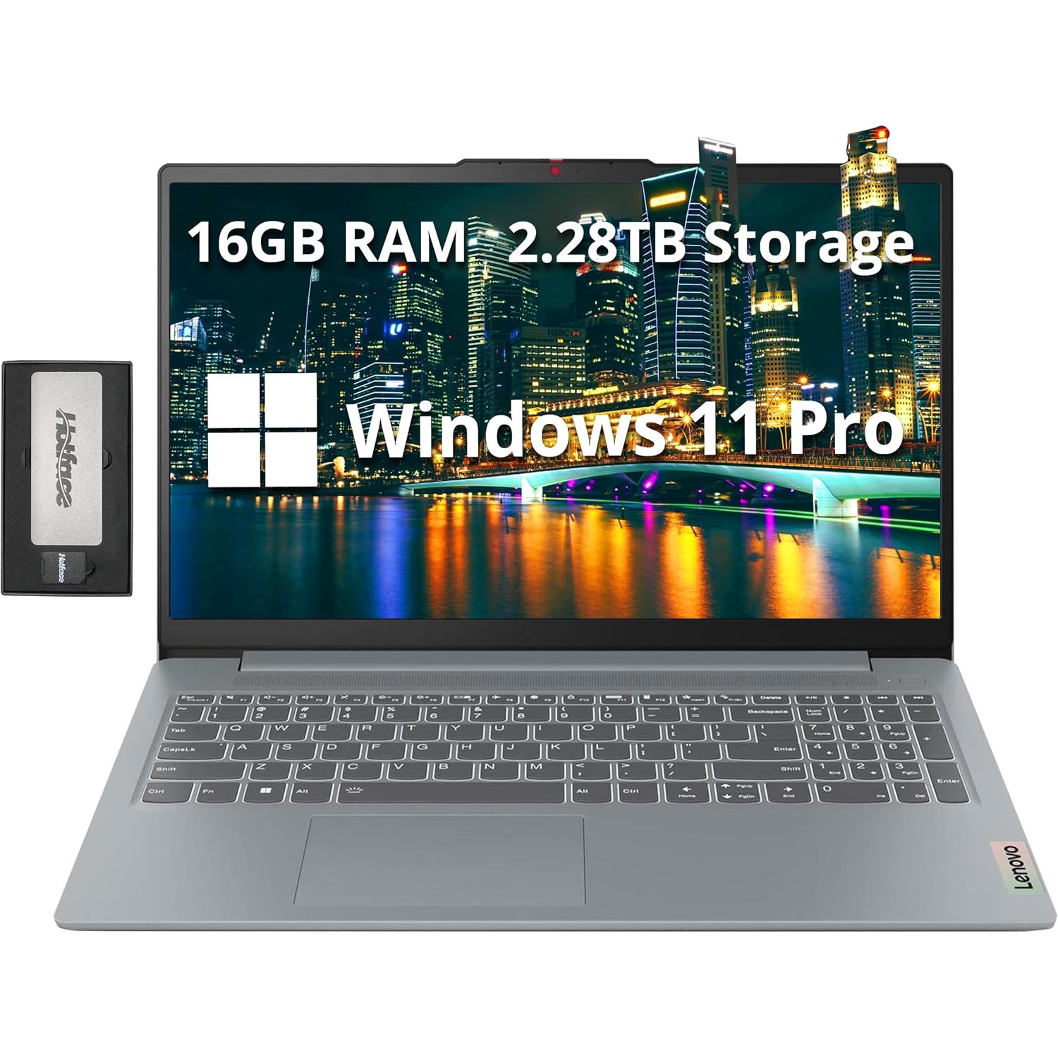 Lenovo IdeaPad Slim 3 15.6" FHD Laptop for Everyday Use, AMD Ryzen 7 7730U, 2.28TB Storage(2TB SSD + 288GB Docking Station Set), 16GB DDR5, AMD Radeon Graphics, Windows 11 Pro