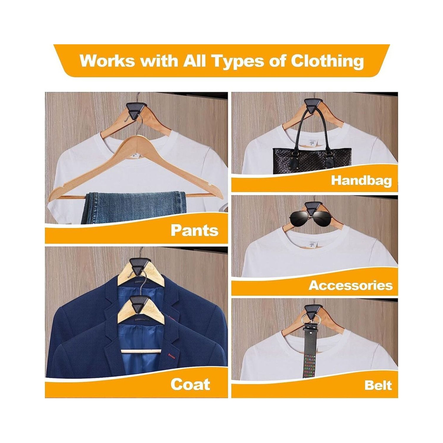 Space Saving Hanger Hooks,Clothes Hanger Connector Hooks, Heavy Duty Hanger Hooks for Organizer Closet, Fits All Hangers