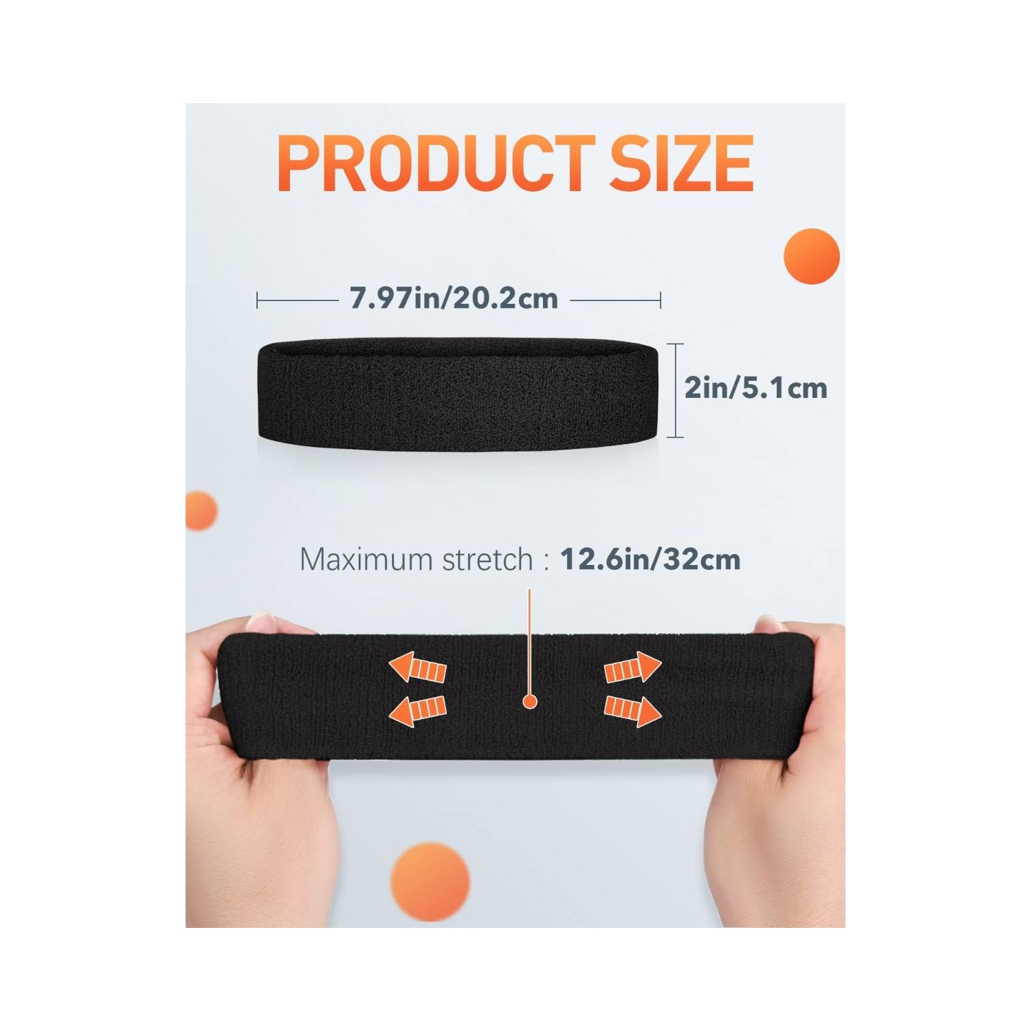 Bandeau d'exercice en coton doux anti-humidité et anti-dérapant large bande pour hommes et femmes