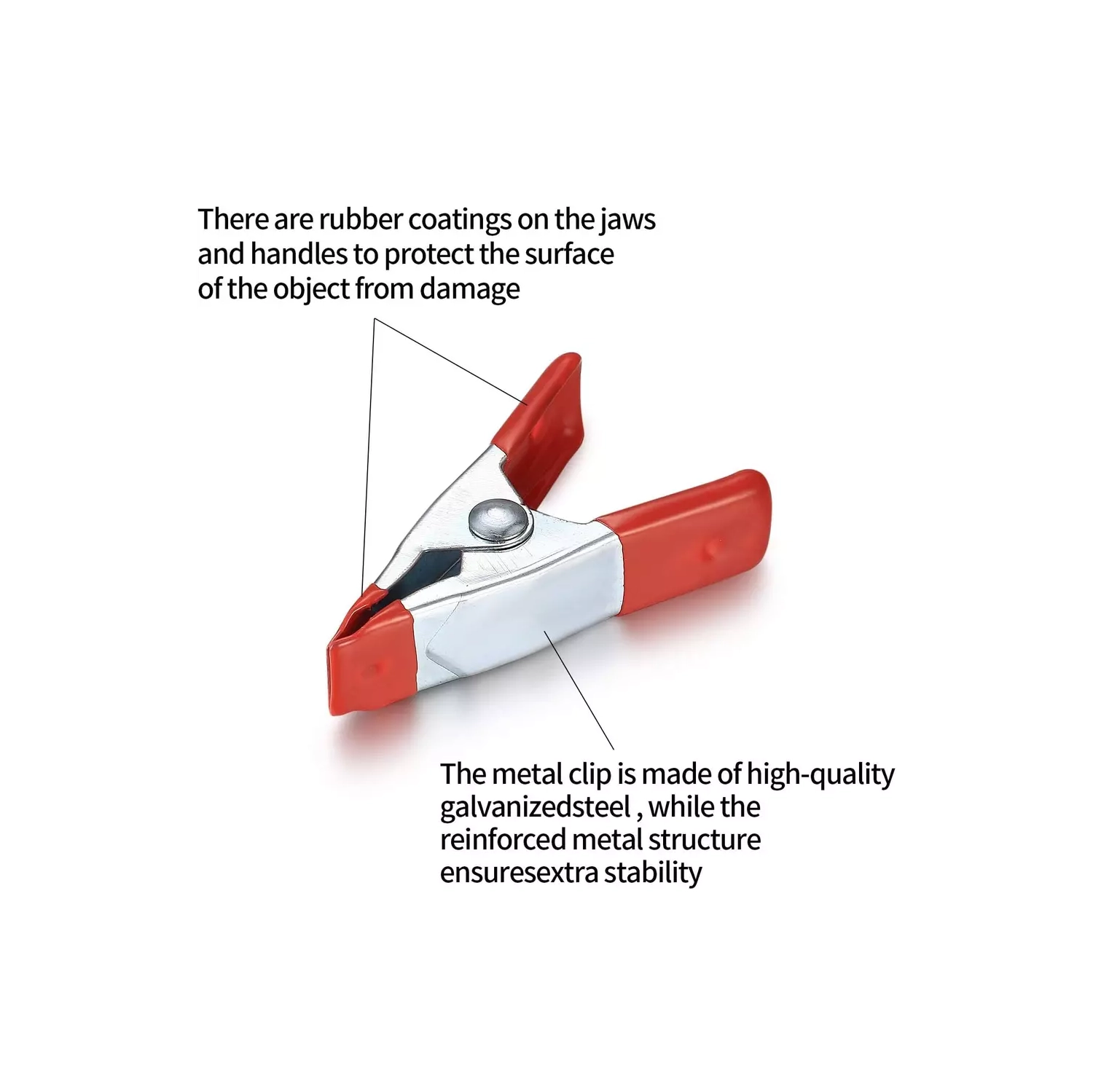 10 Pcs 2" Inch Metal Spring Clamps, Heavy Duty Spring Metal Clips Clamps