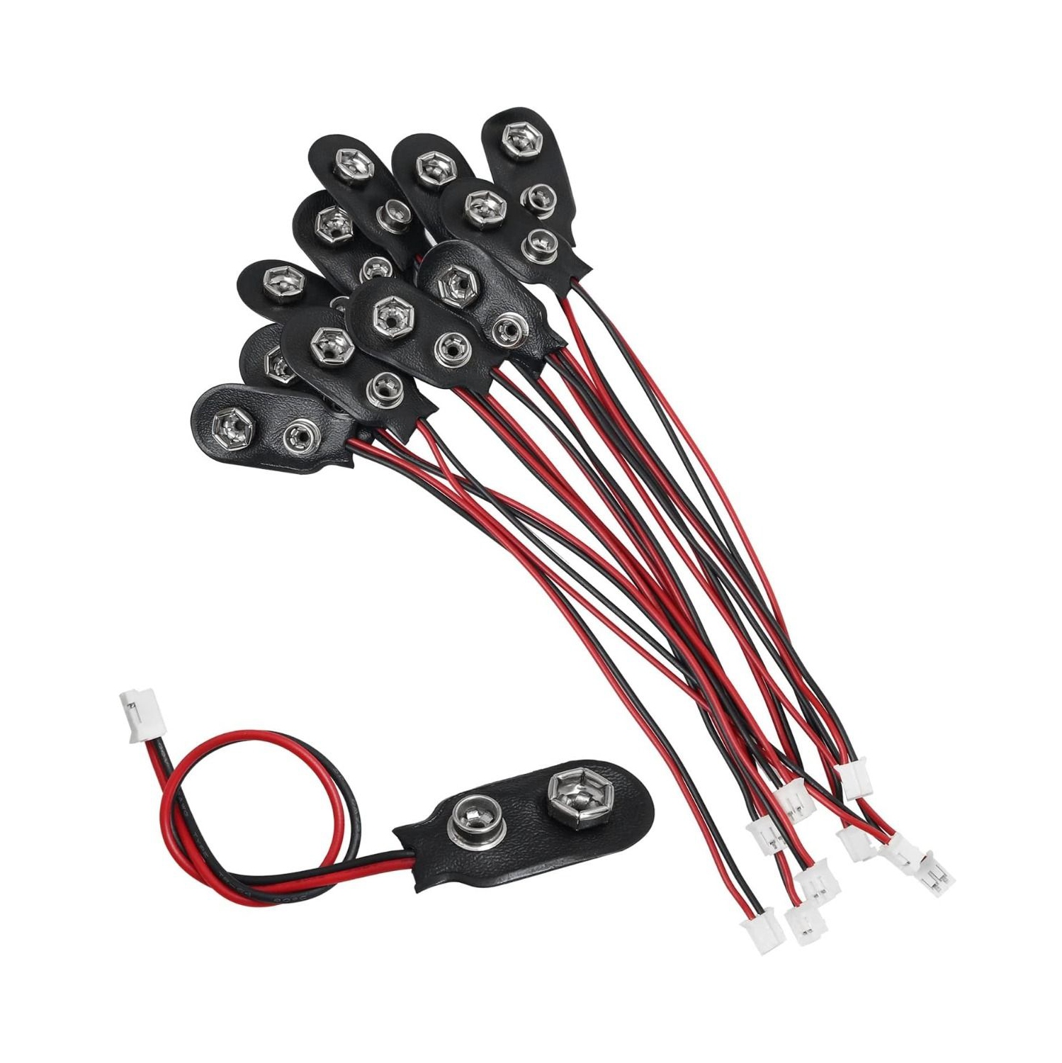 9V Battery Clip Connectors - Secure Power Connection with Durable Faux Leather Housing - Reliable Connector for Stable Power Transmission