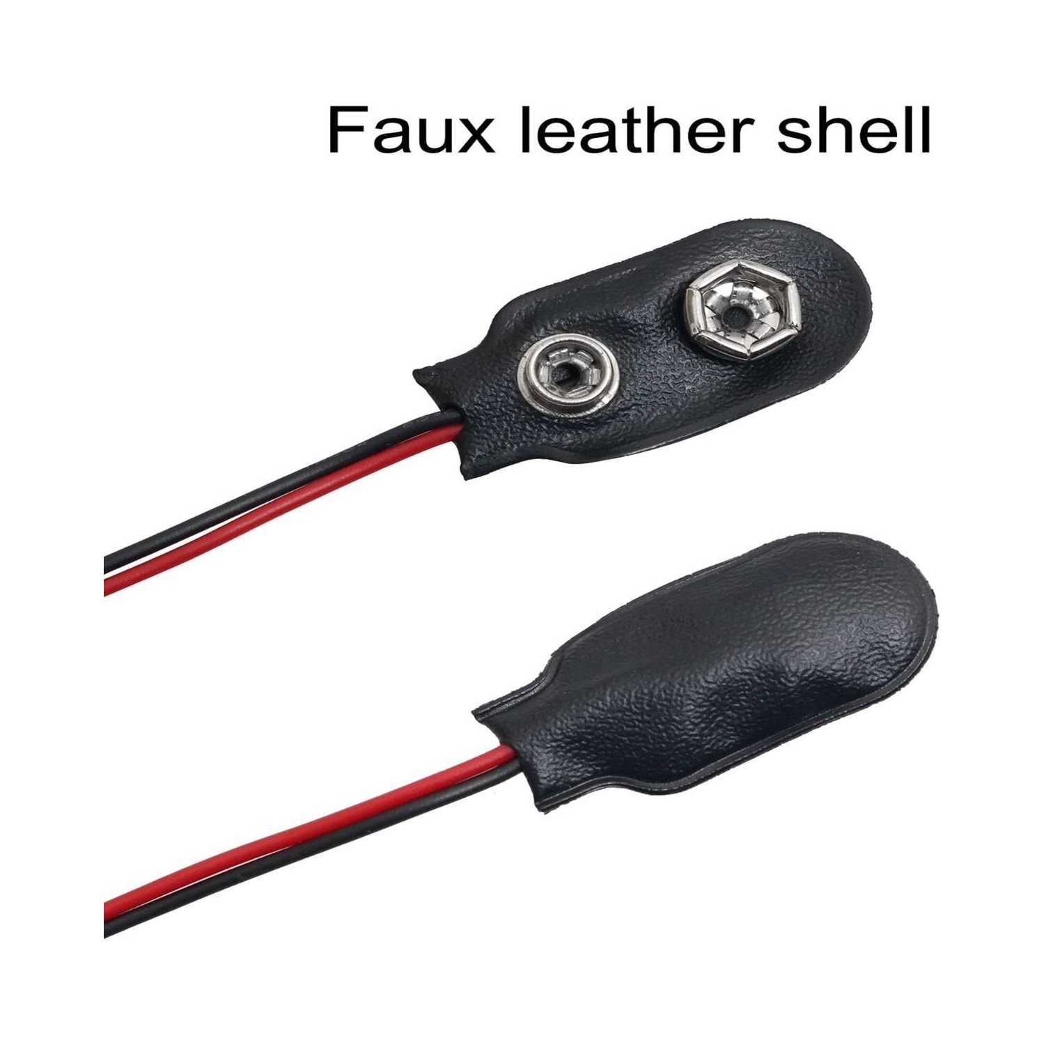 9V Battery Clip Connectors - Secure Power Connection with Durable Faux Leather Housing - Reliable Connector for Stable Power Transmission