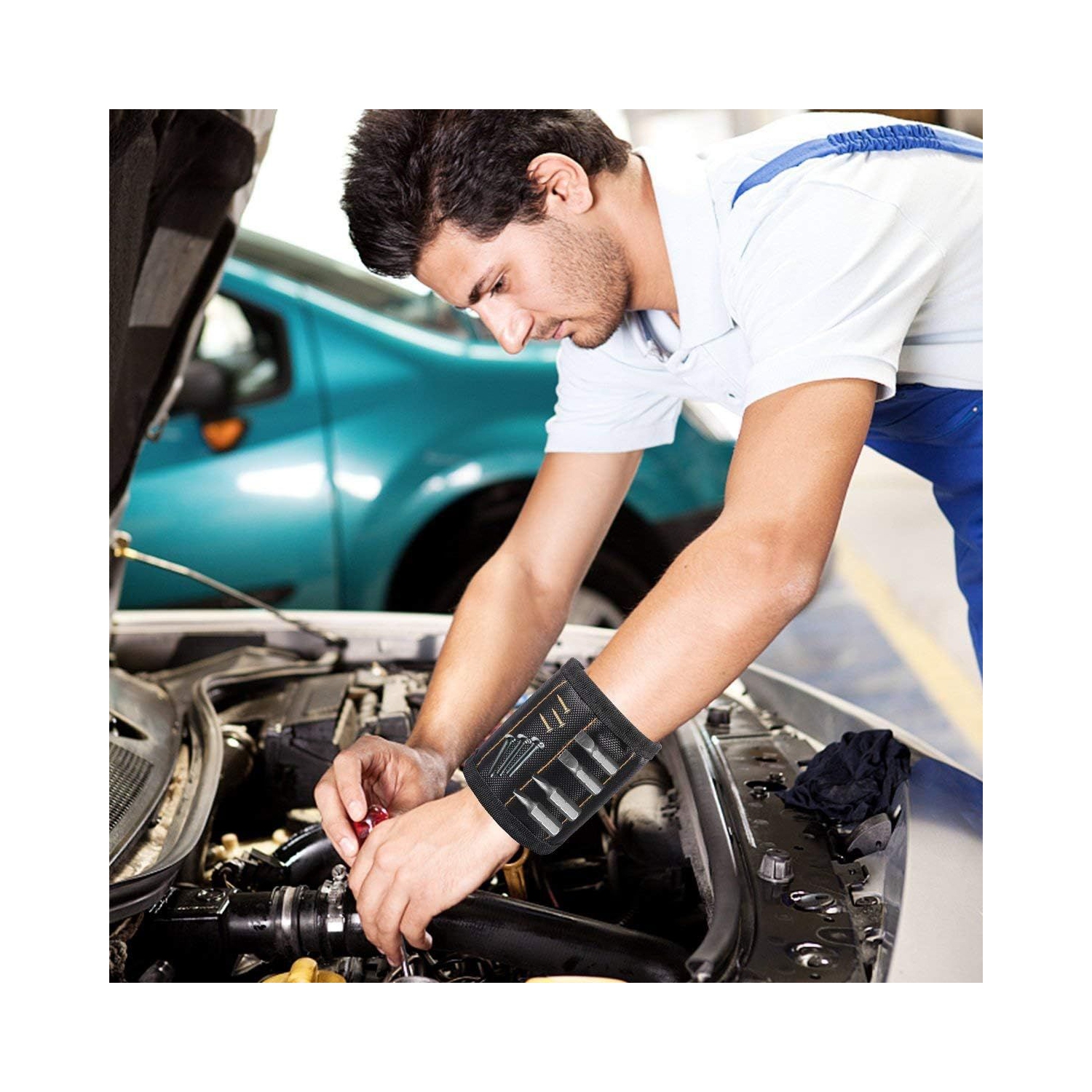 Bracelet magnétique - Cadeaux pour hommes - Gadgets Cadeau pour hommes - Outil Bracelet avec 15 aimants puissants, Meilleur outil Cadeaux pour papa