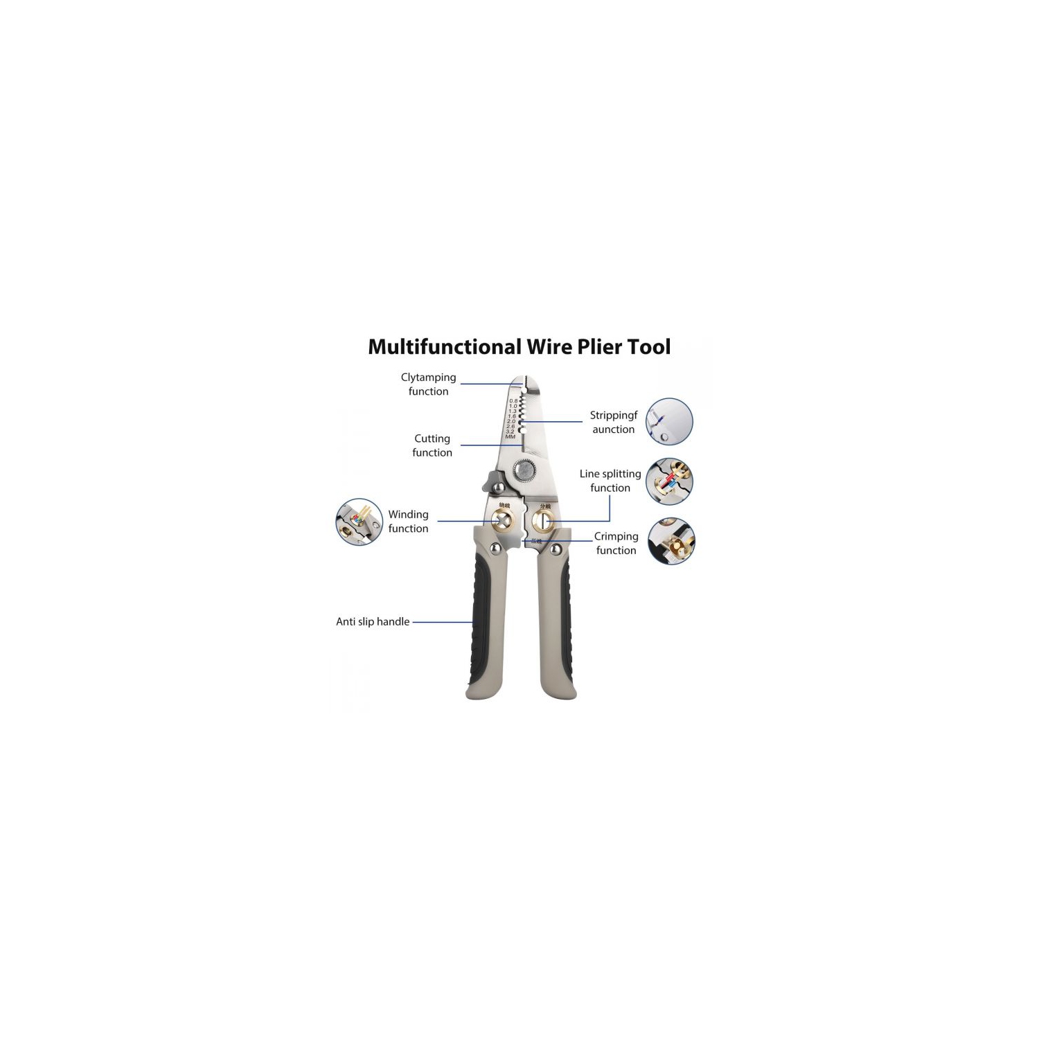 Multifunctional Wire Stripper Crimper Cable Cutter Pliers Crimping Tool