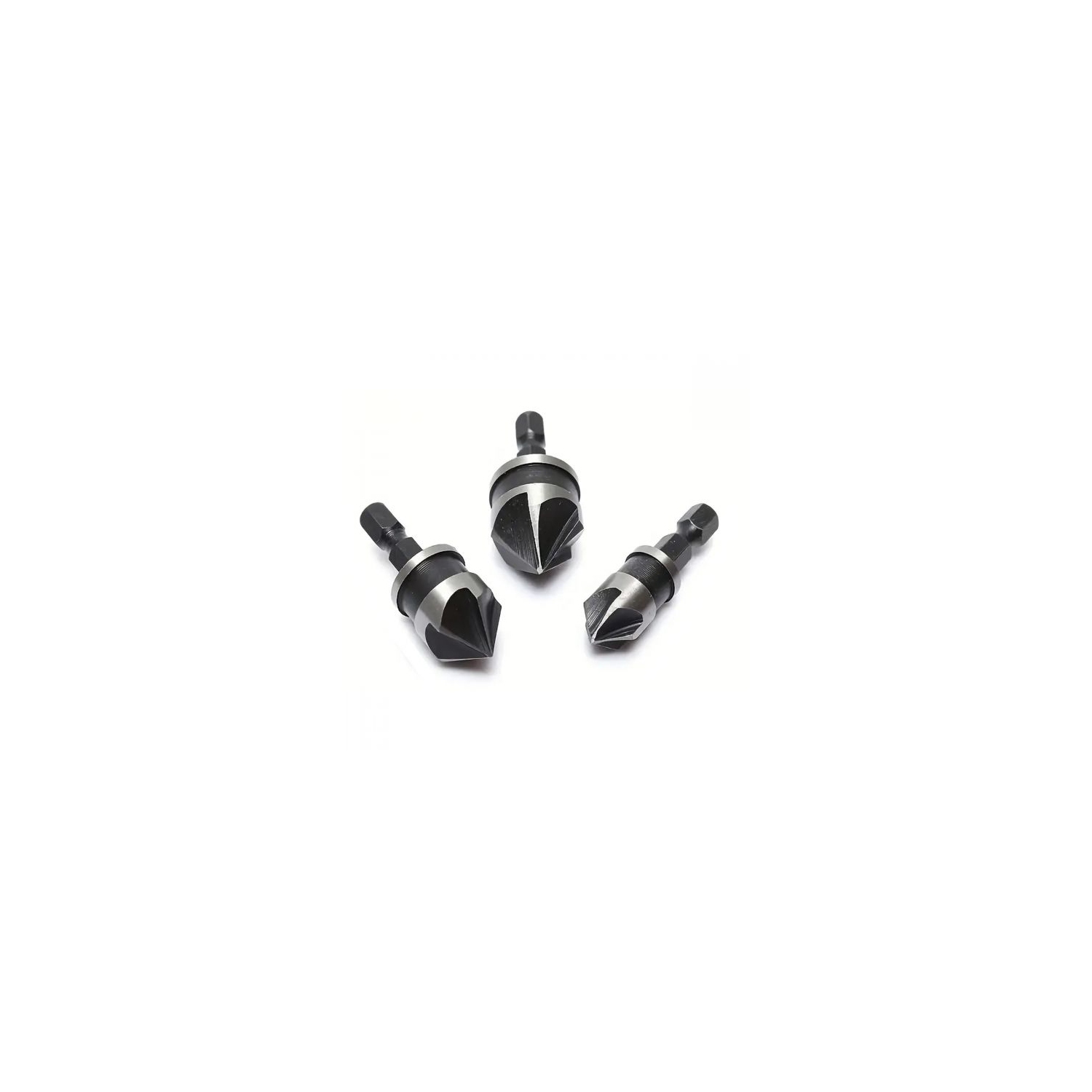 3pcs/outil de chanfreinage acier au carbone 90 degrés Ensemble de trois pièces 12-19&nbsp;mm ouvre-trou de menuiserie, noir, cobalt