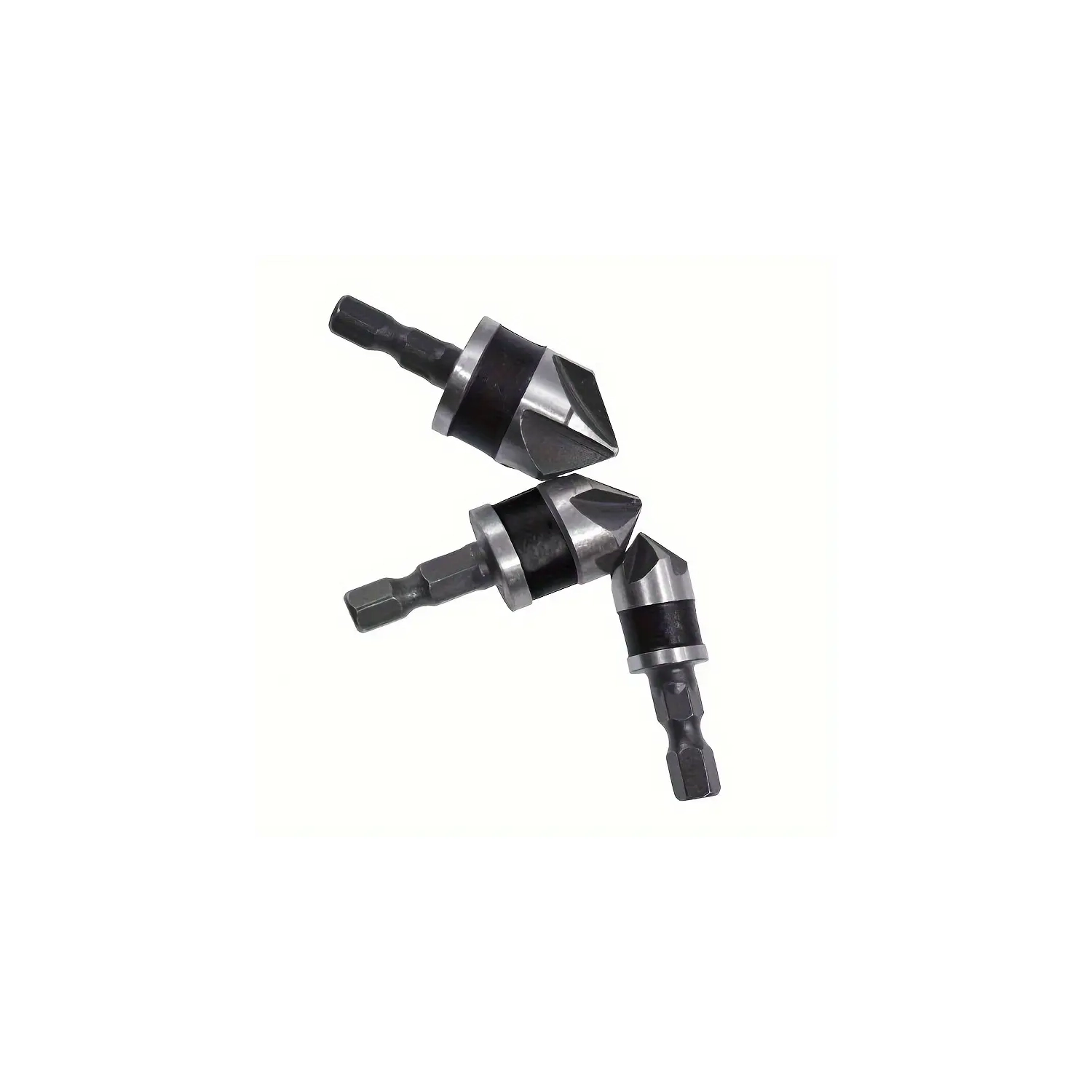 3pcs/outil de chanfreinage acier au carbone 90 degrés Ensemble de trois pièces 12-19 mm ouvre-trou de menuiserie, noir, cobalt