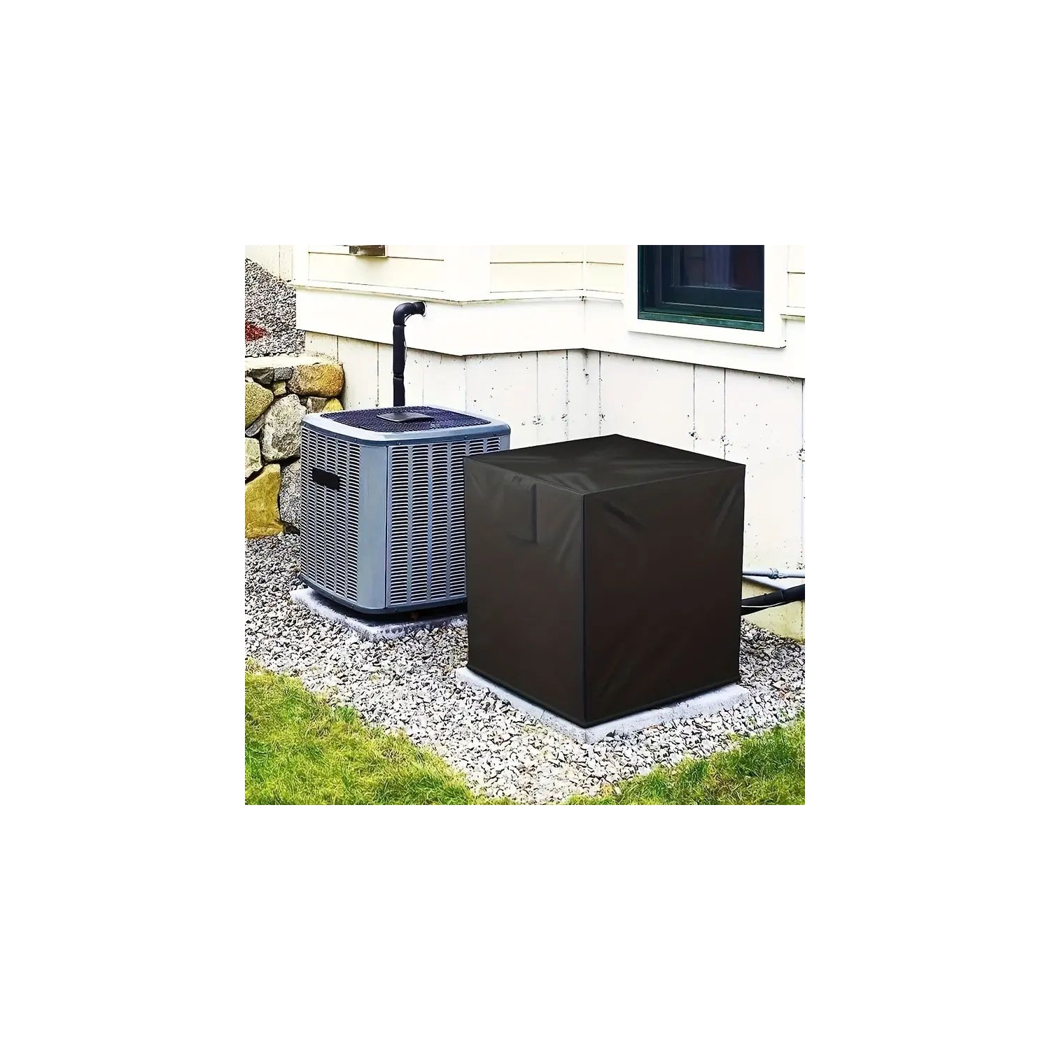 Air Conditioner Cover or for Barbecue Grills Cover- Durable AC Cover Water Resistant Fabric Windproof Design Outdoor Furniture Universal Cover with