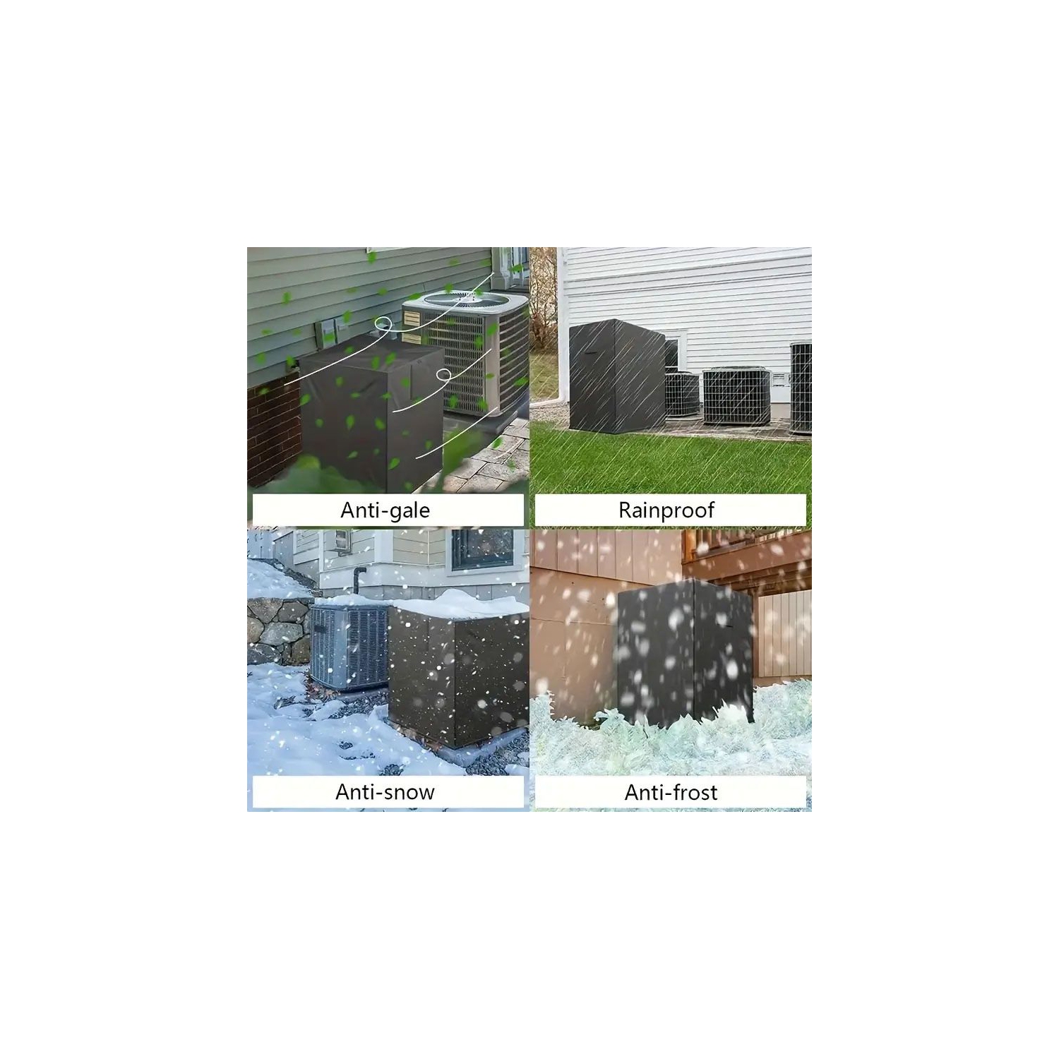 Air Conditioner Cover or for Barbecue Grills Cover- Durable AC Cover Water Resistant Fabric Windproof Design Outdoor Furniture Universal Cover with