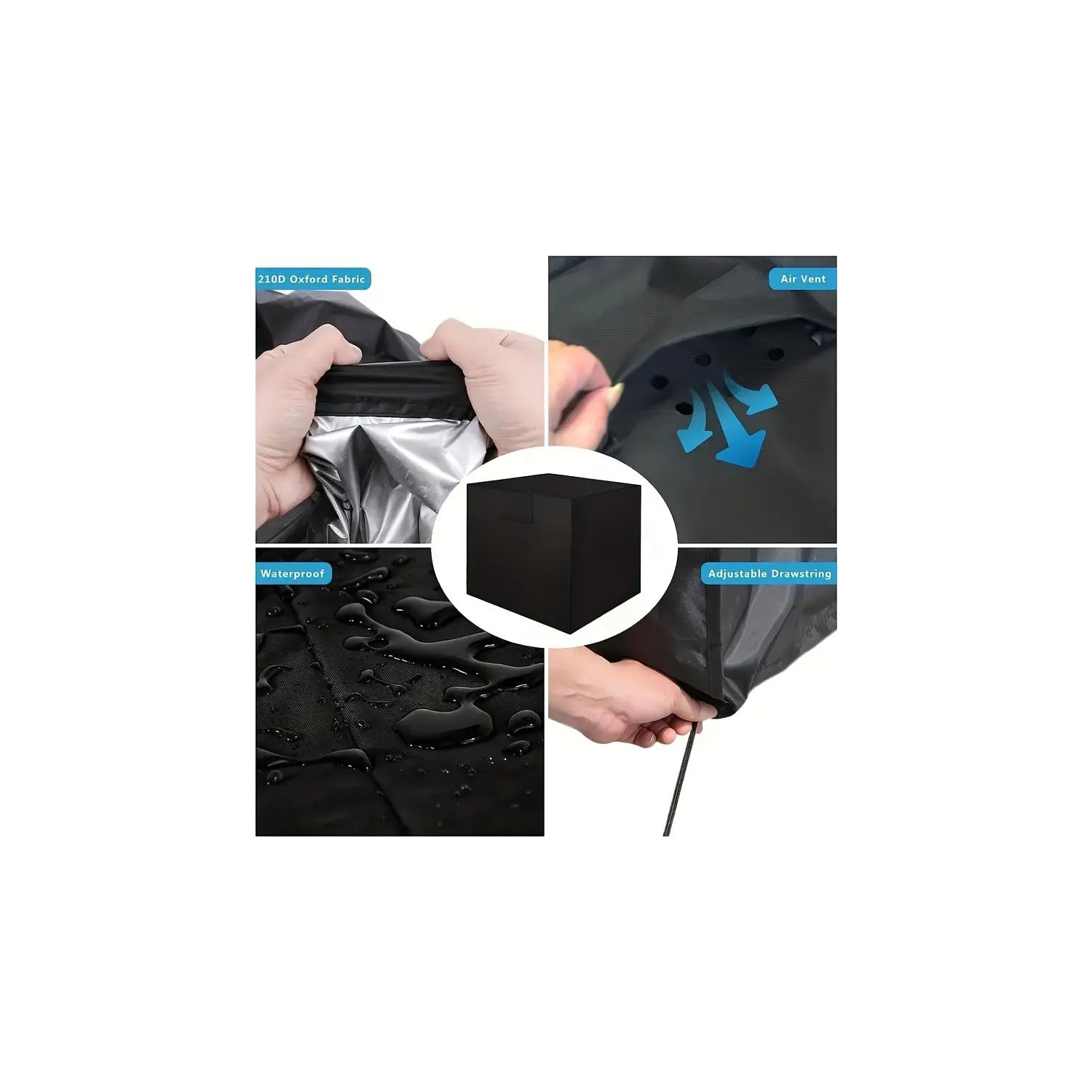 Air Conditioner Cover or for Barbecue Grills Cover- Durable AC Cover Water Resistant Fabric Windproof Design Outdoor Furniture Universal Cover with