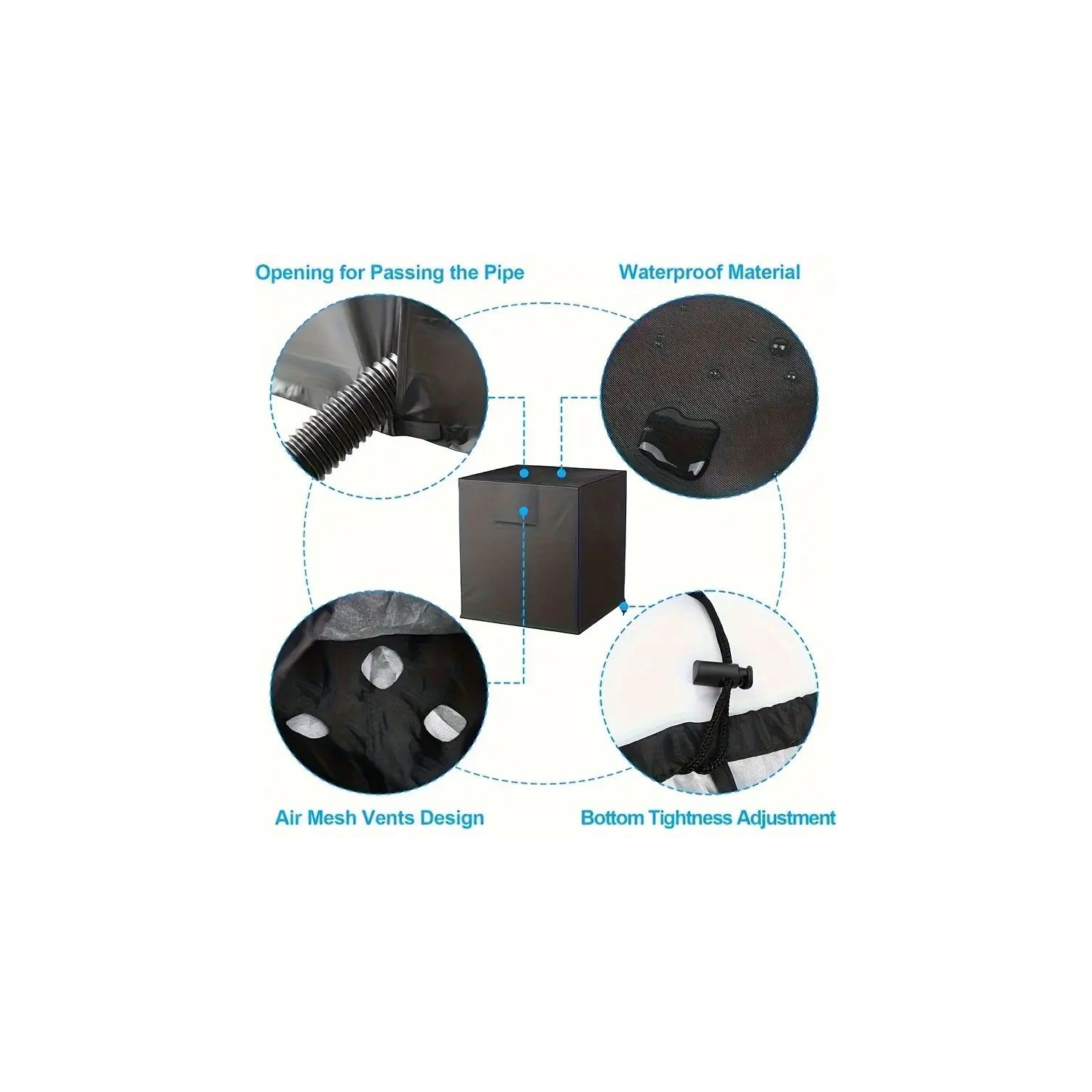 Air Conditioner Cover or for Barbecue Grills Cover- Durable AC Cover Water Resistant Fabric Windproof Design Outdoor Furniture Universal Cover with