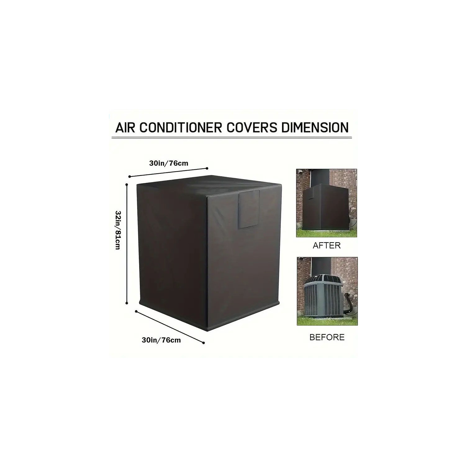 Air Conditioner Cover or for Barbecue Grills Cover- Durable AC Cover Water Resistant Fabric Windproof Design Outdoor Furniture Universal Cover with