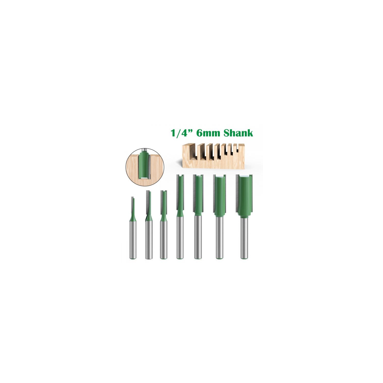7pcs – Coupe-capsule droit 6&nbsp;mm à 1/4 lames à simple cannelure et double cannelure
