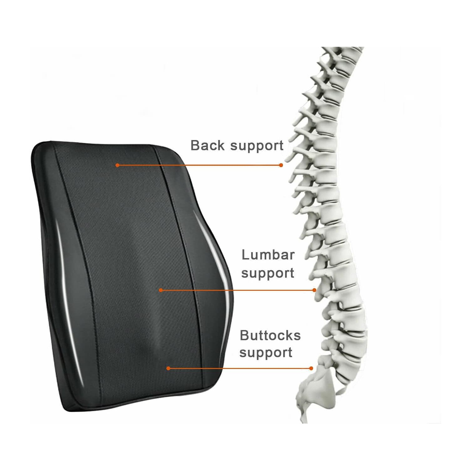 Back Cushion Car Back Cushion, Lumbar Support Car, Comfort Lumbar Cushion ​for Office Chair, Memory Foam Lumbar Cushion Back Support Cushion for Car