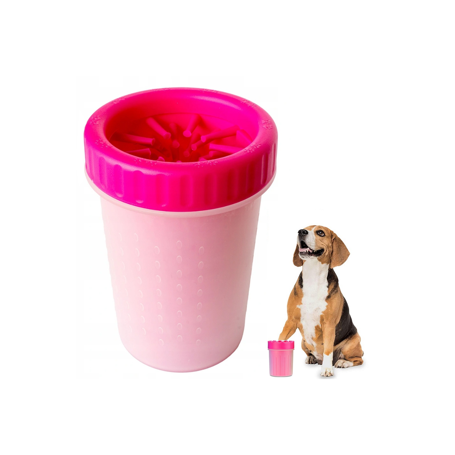 Nettoyeur de pieds pour animaux de compagnie aspirateur portatif pour chien, aspirateur portatif Pet Paw Quick Washer avec poils souples en silicone