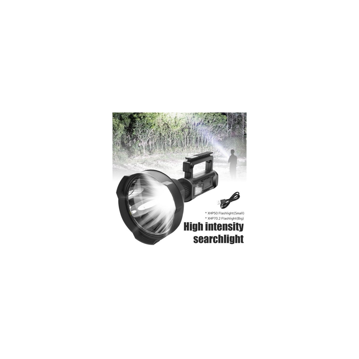 Lampe de poche DEL rechargeable USB, torche de travail tactique, super brillante, 90000LM