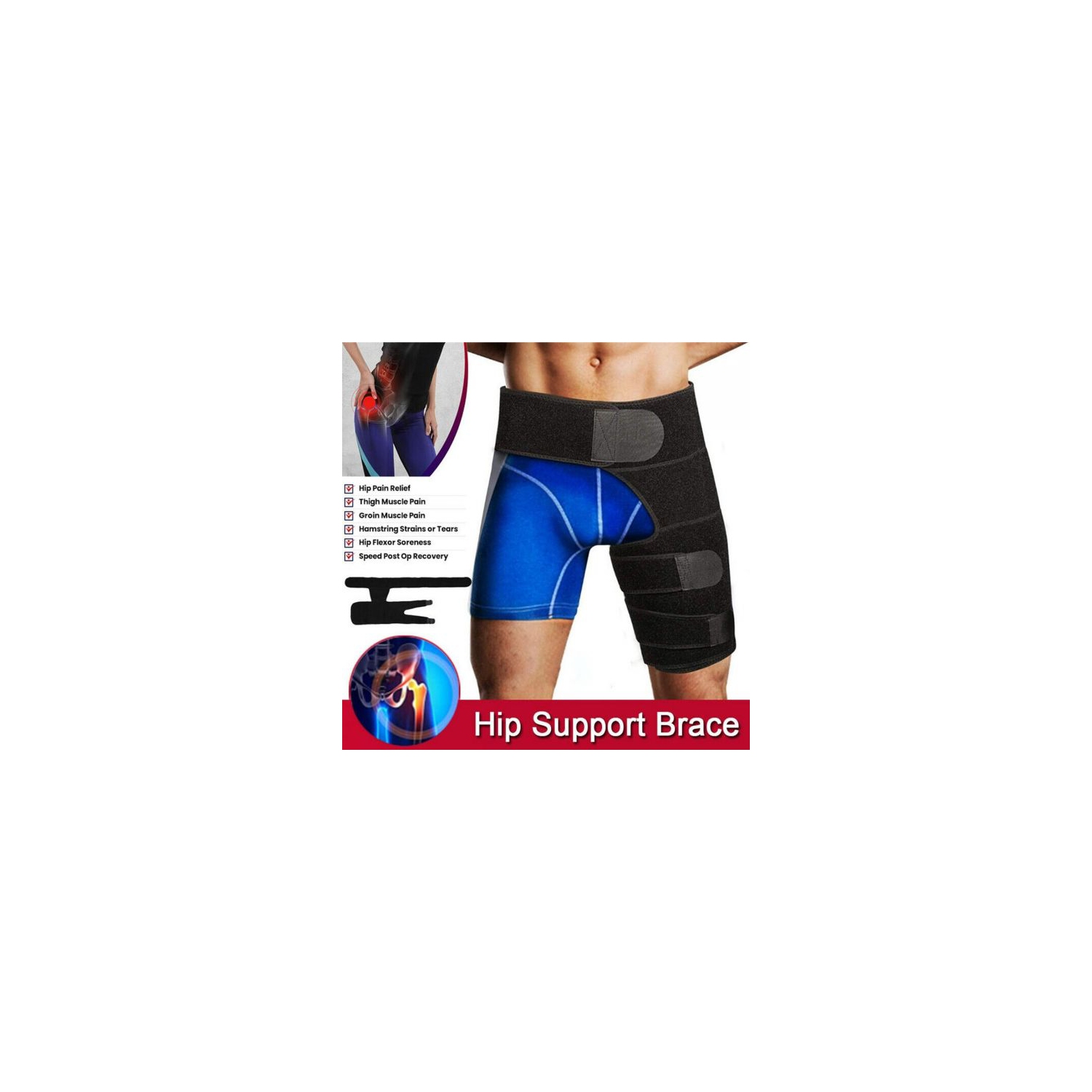 Soutien de la hanche THigh compression Wrap femoral Head soulagement de la douleur réglable respirant