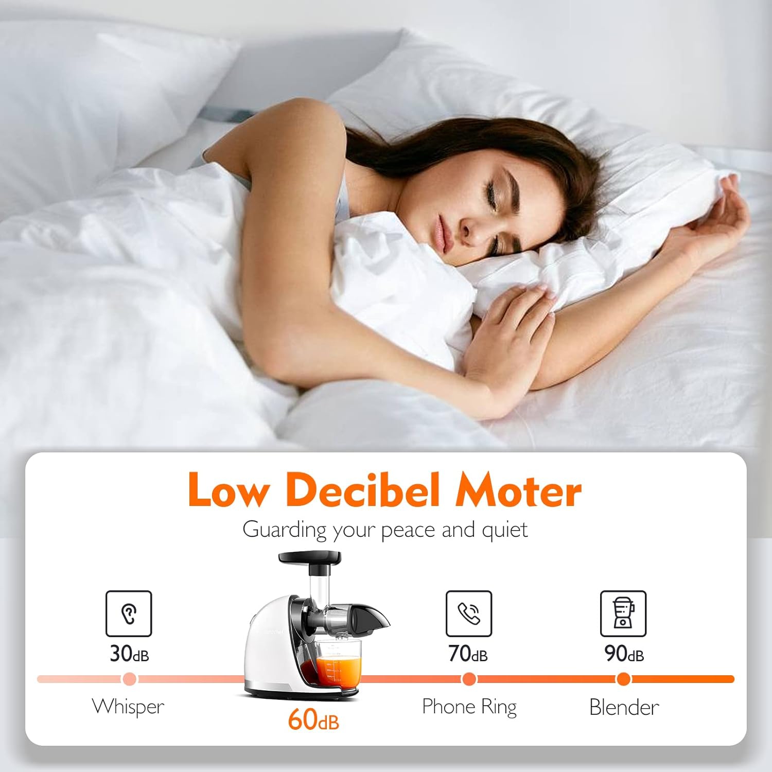 Masticating Juicer Machines, AMZCHEF Slow Cold Press Juicer with Reverse Function, High Juice Yield, Easy Clean with Brush,Recipes for High Nutrient