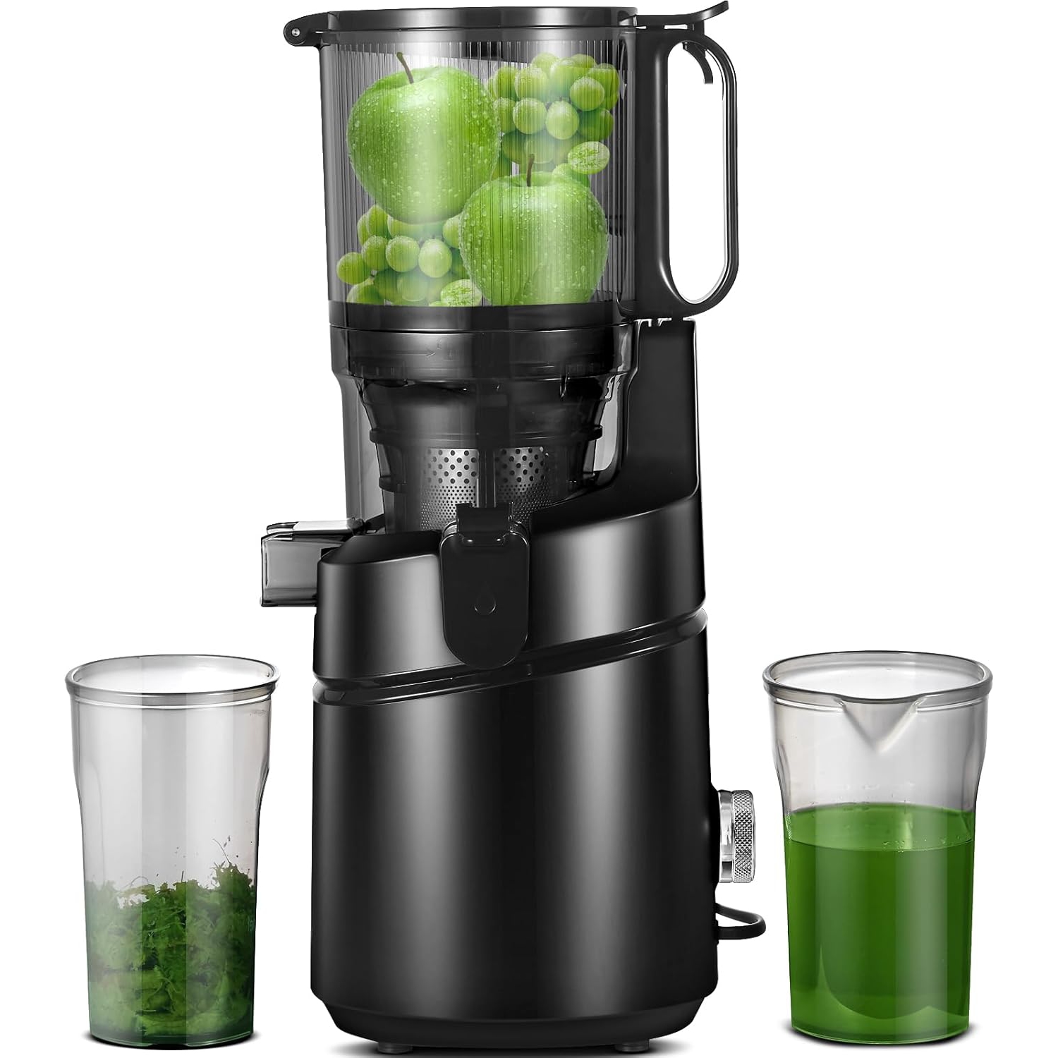 AMZCHEF – extracteur de jus masticateur à extraction lente et à extraction lente, 5,3 po, fruits entiers, machines d’extraction électrique à pression