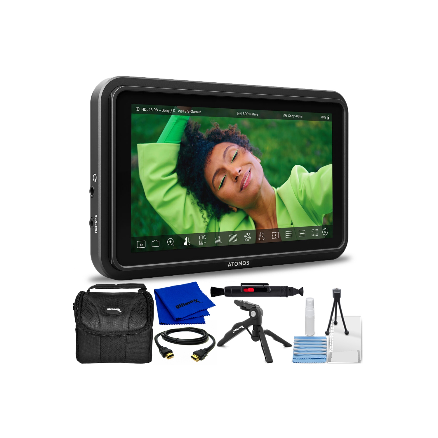 Atomos – Ensemble d’accessoires avec moniteur HDR HDMI 5,2 po Shinobi II ATOMSHB003, 7PC