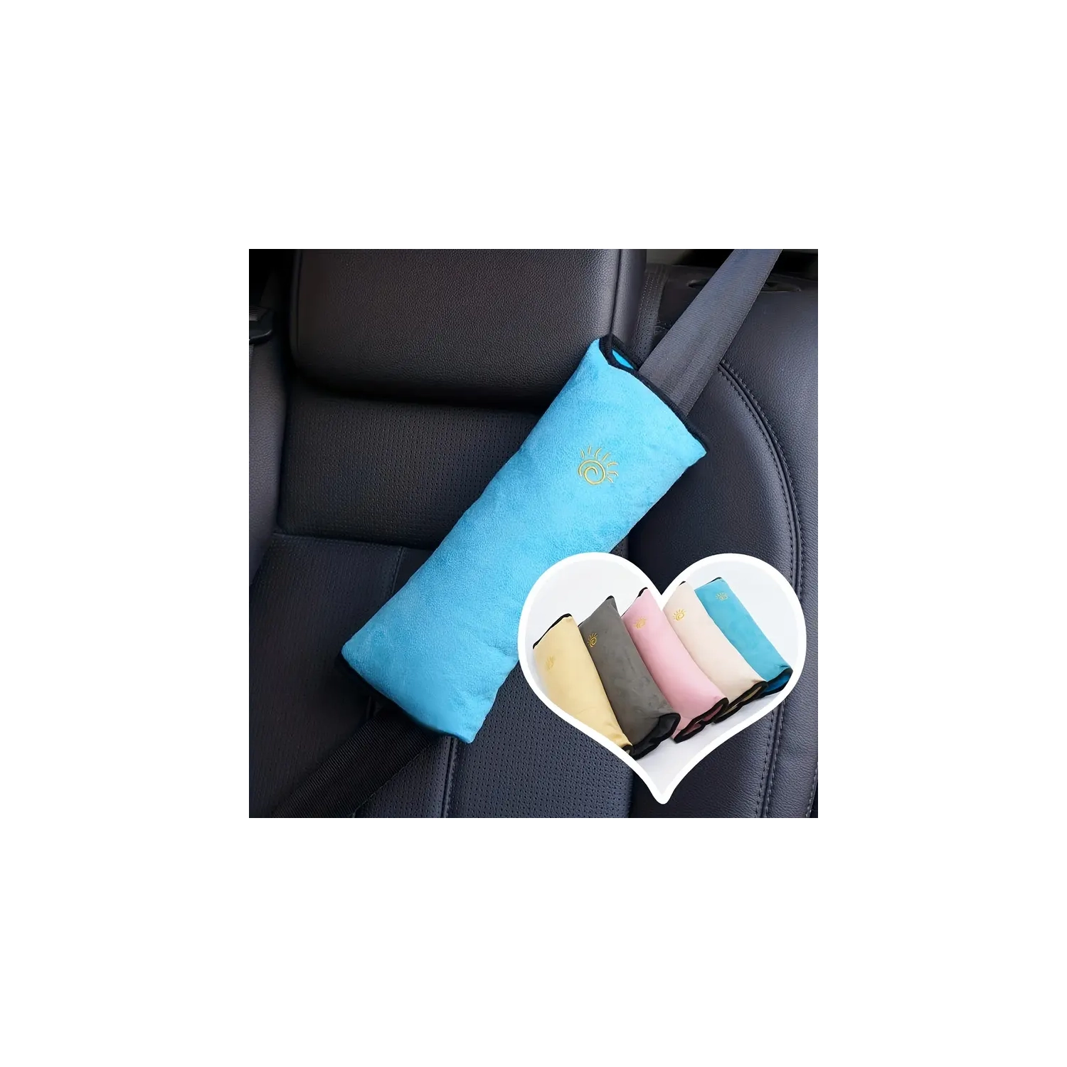 Car Seat Belt Cushion Pad for Kids - Comfortable Sleeping Travel Pillow and Neck Support, Right Side Placement, Universal Fit Safety Belt Cover for