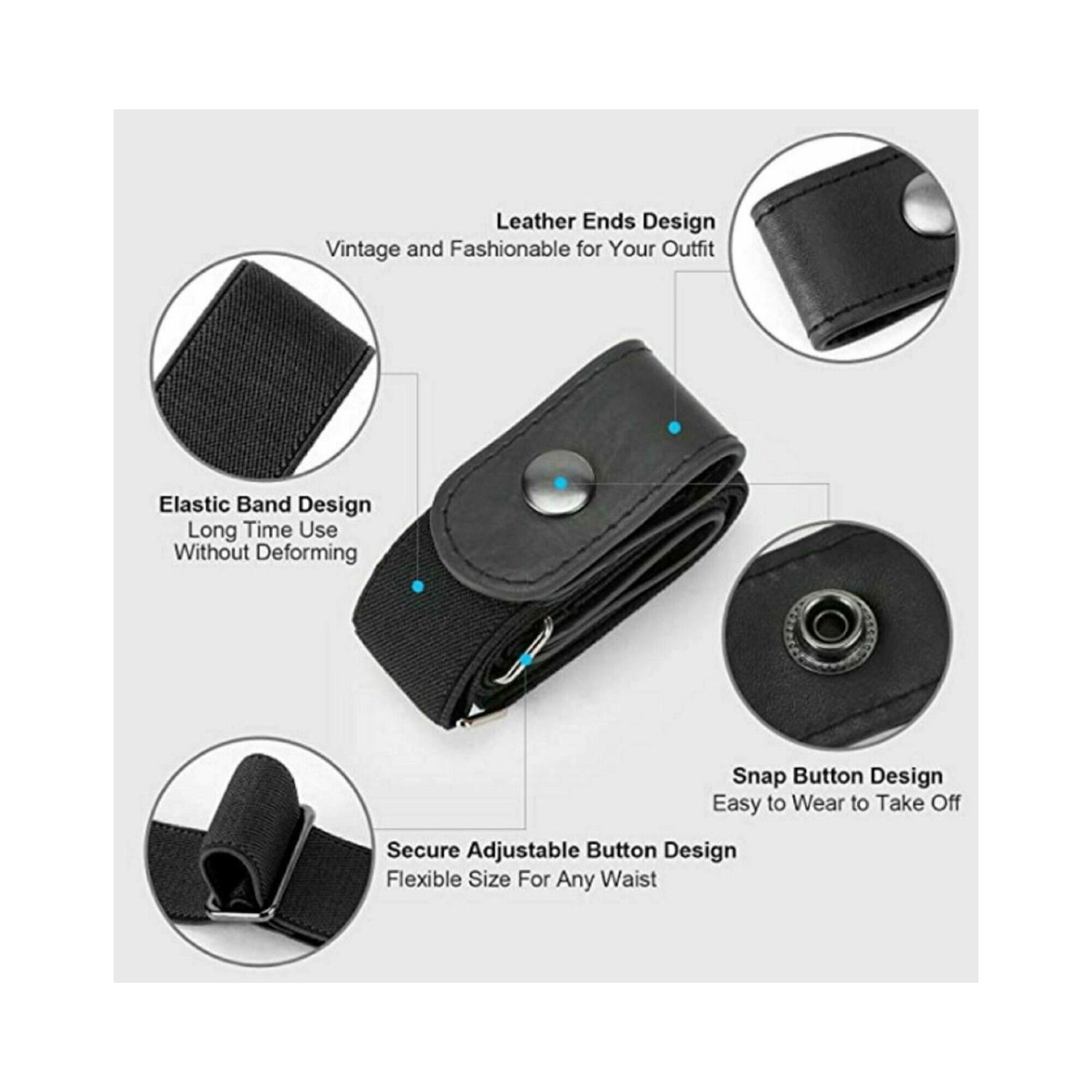 Ceinture élastique, élasticité de taille réglable pour les pantalons pour femmes et hommes, ceinture ajustable pour les pantalons de grossesse,