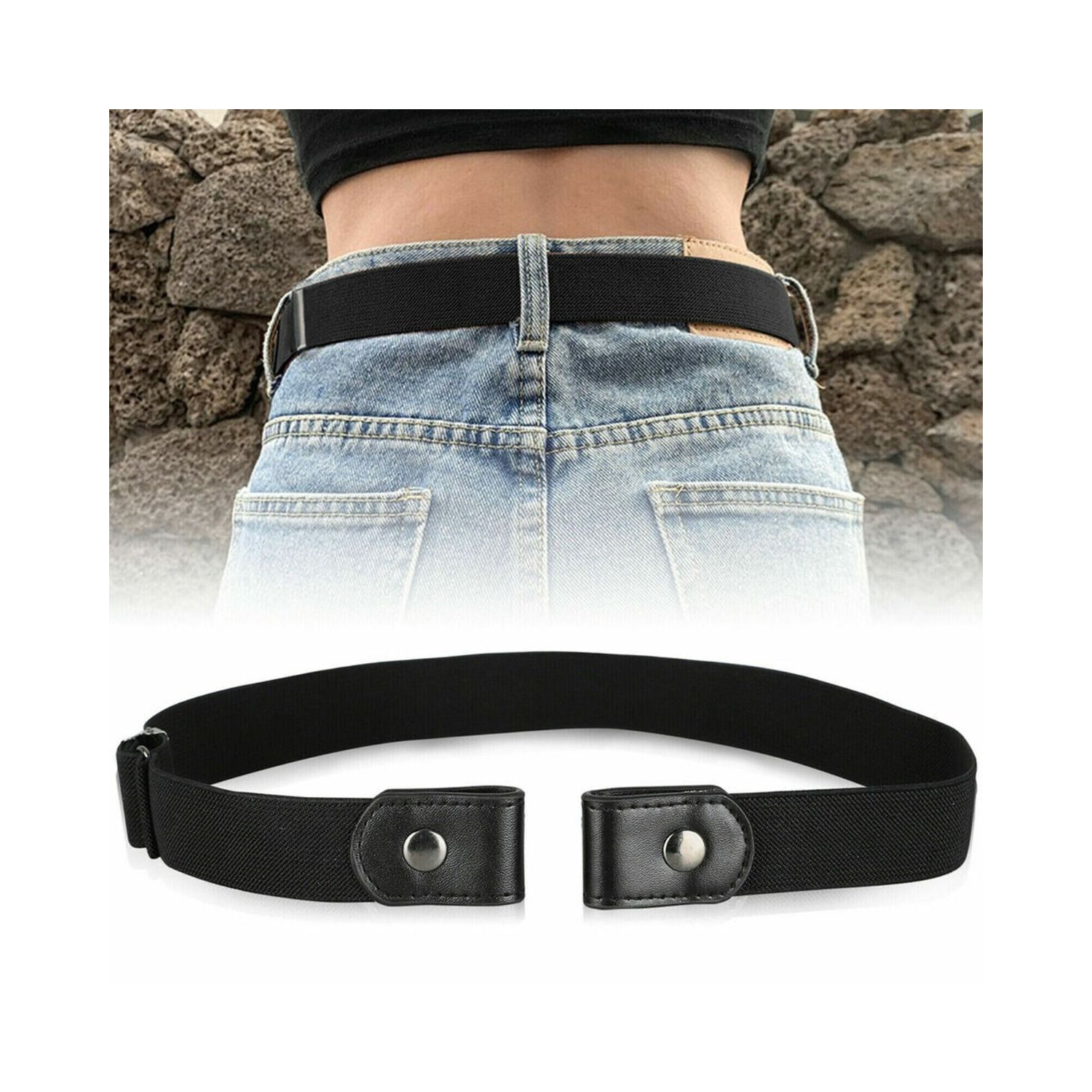 Ceinture élastique, élasticité de taille réglable pour les pantalons pour femmes et hommes, ceinture ajustable pour les pantalons de grossesse,