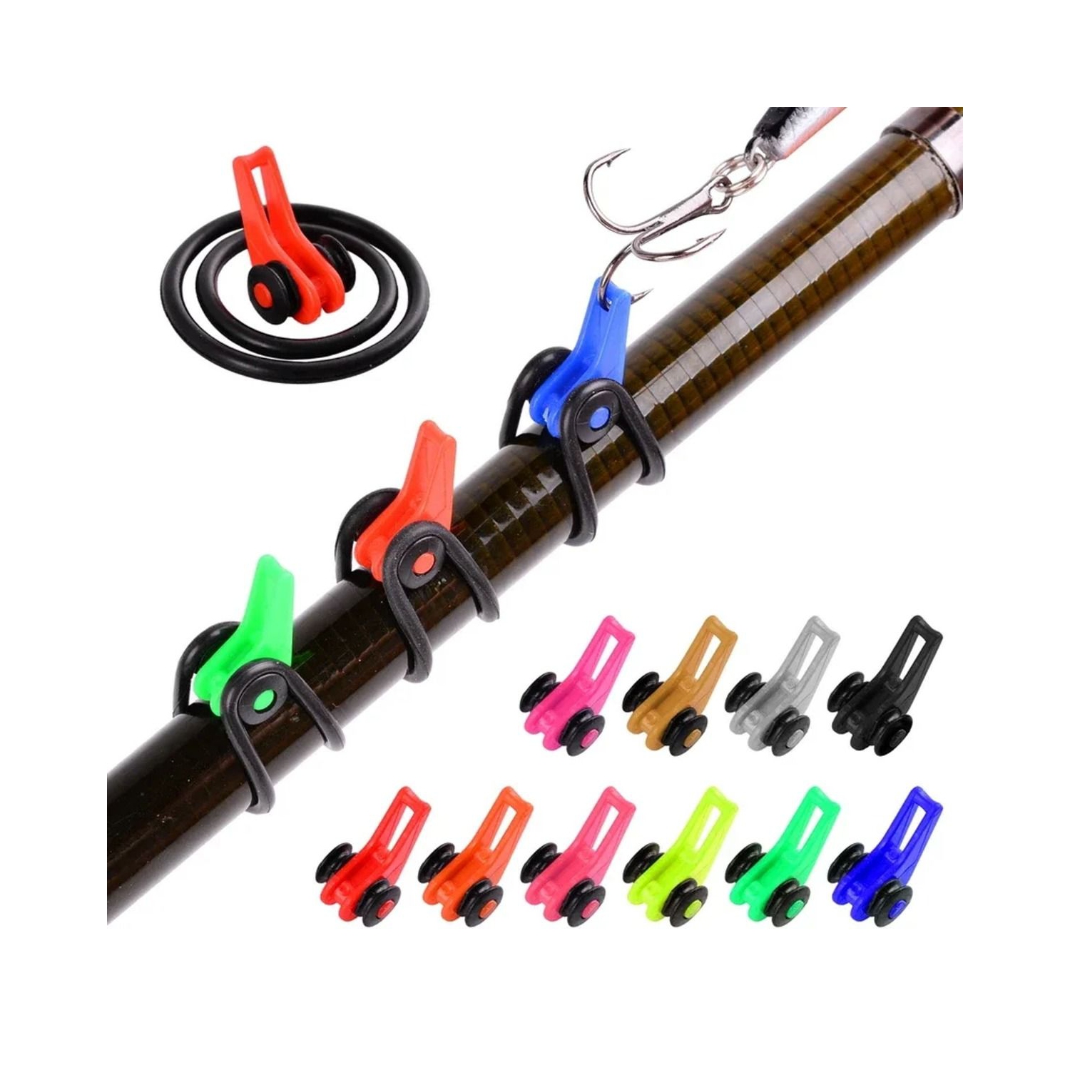 ISTAR Fishing Hook Covers Fishing Rod Hook Holder with Fish Rod Hook Keeper for Fishing Rods Fishing Holder, Black