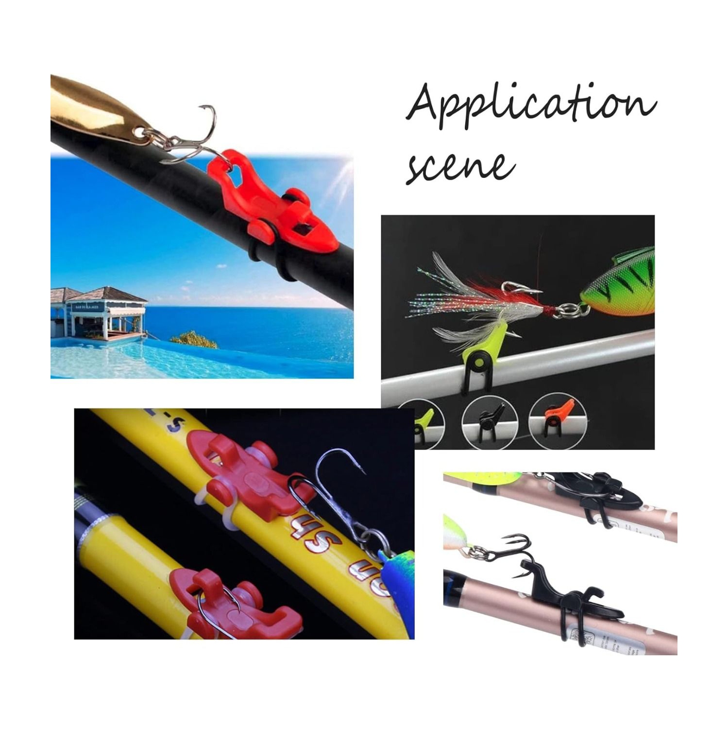 ISTAR Fishing Hook Covers Fishing Rod Hook Holder with Fish Rod Hook Keeper for Fishing Rods Fishing Holder, Black