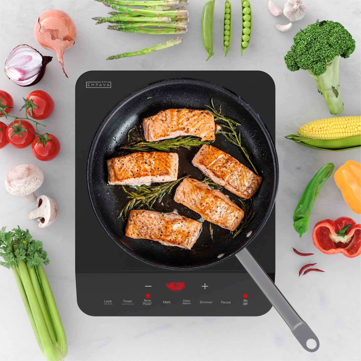 Empava 11-in Portable Single Heating Element 1800-W Countertop Induction Cooktop in Black 120-V(EMPV-11EC06)