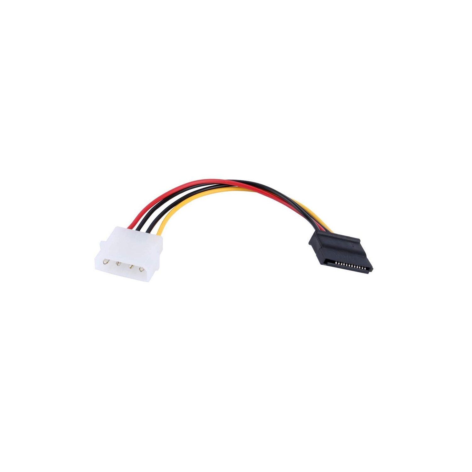 6-Inch 4-Pin Molex Male to 15-Pin SATA Female Power Adapter Cable, Improve Power Delivery to Your SATA Devices