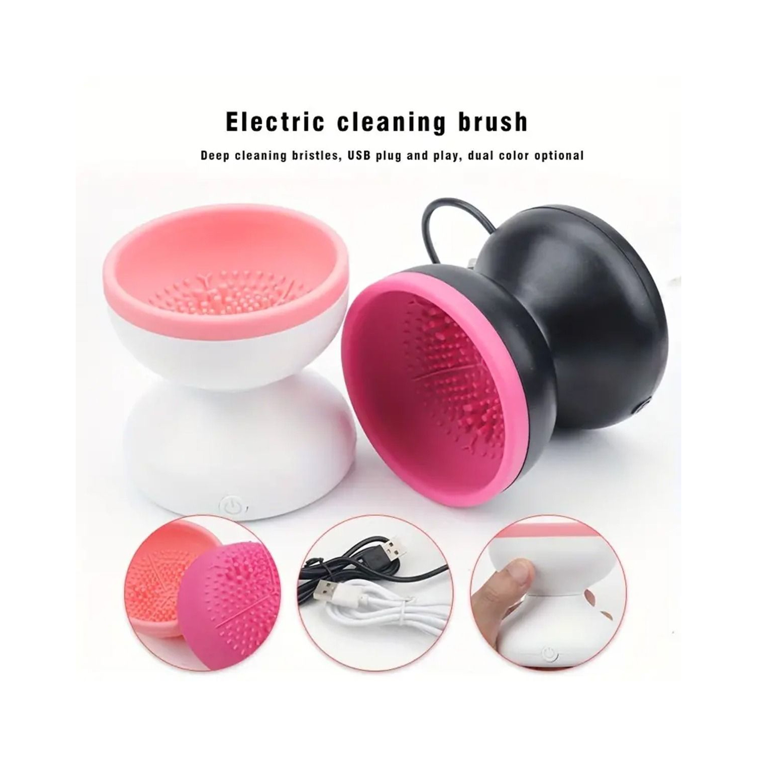 New Upgrade Electric Makeup Brush Cleaner Machine Automatic Silicone Brush Cleaner Beauty Blender Cleanser For Beauty Makeup Brushes